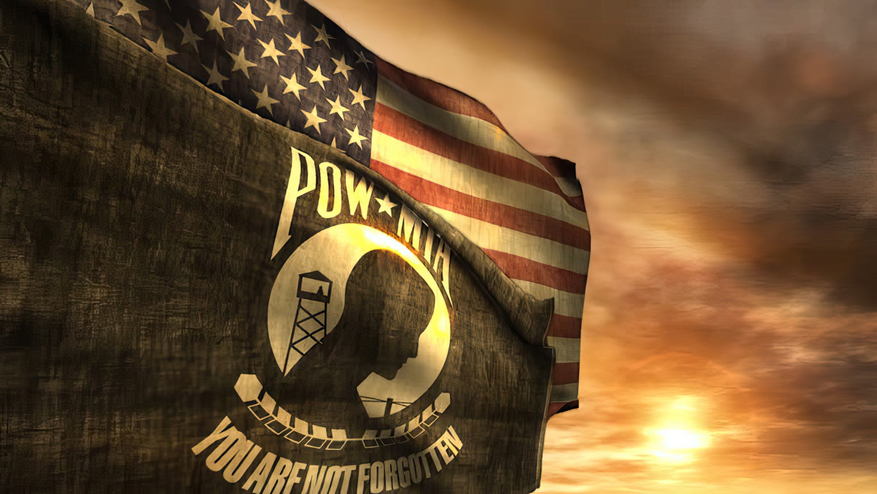 Almanac: The Bataan Death March (April 9, 1942) - Image of American & POW Flags