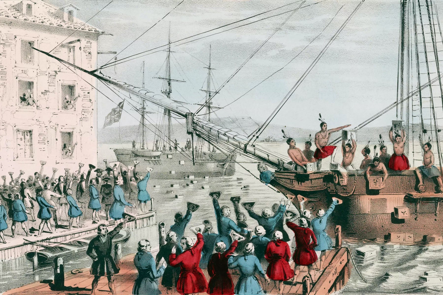 Samuel Adams & The Boston Tea Party - Depiction