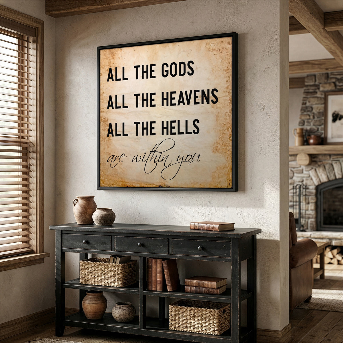 13 Hours Benghazi Movie Quote: All the Gods, All the Heavens, All the Hells are Within You - Rustic Western Art Print