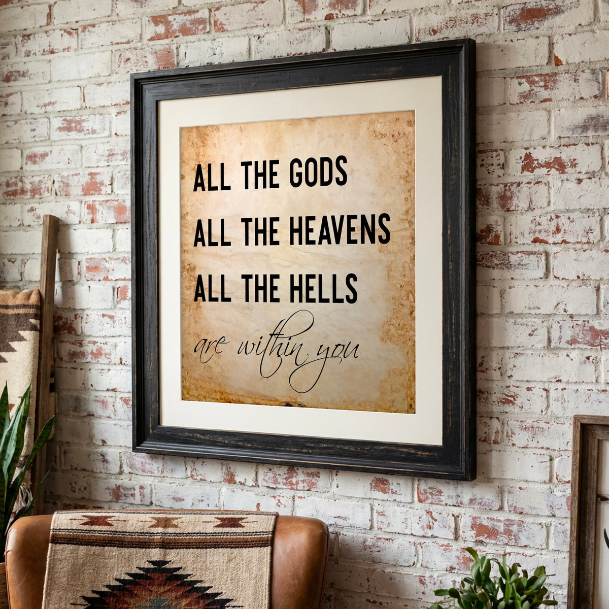 13 Hours Benghazi Movie Quote: All the Gods, All the Heavens, All the Hells are Within You - Rustic Western Art Print