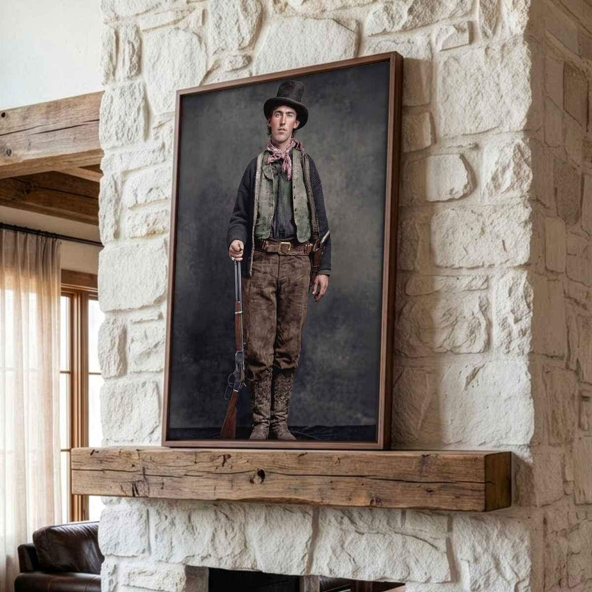 Billy the Kid: Recreated Colorized Old West Outlaw Photo Art Print
