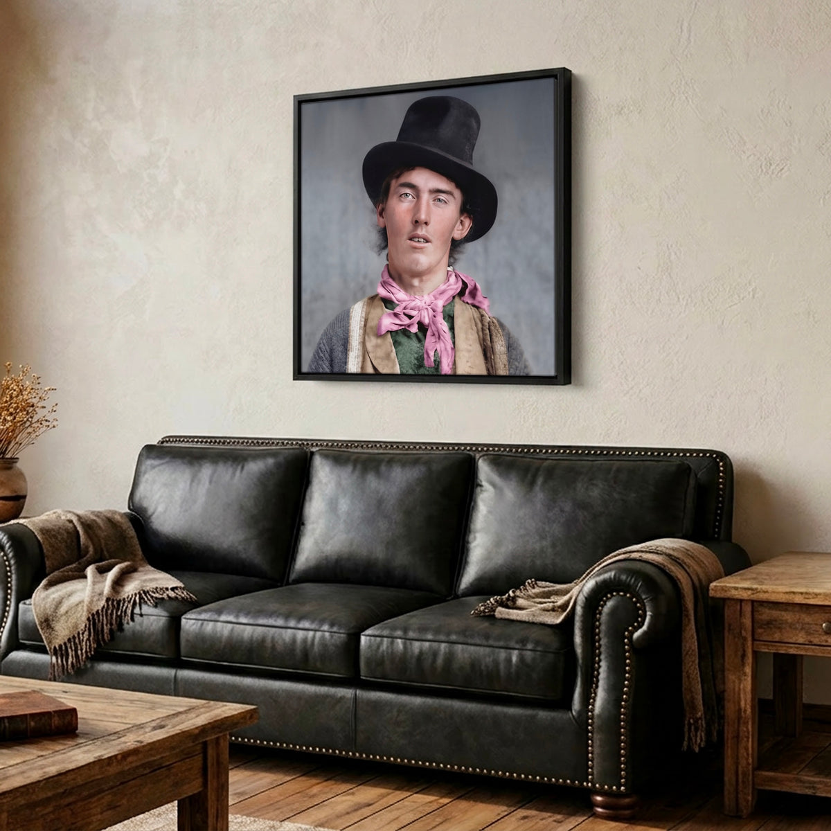 Billy the Kid Portrait: Restored Colorized Vintage Old West Outlaw Photo Art Print