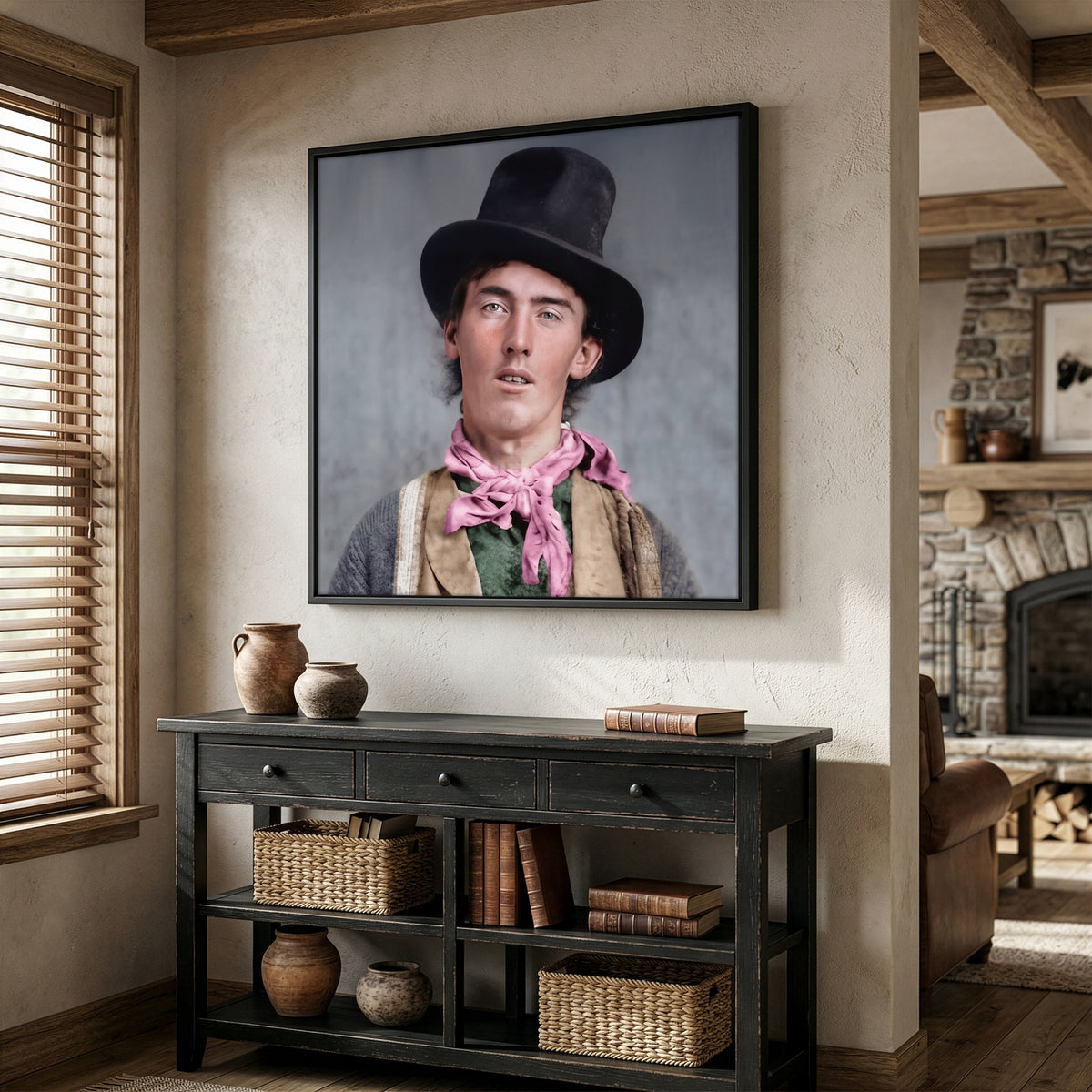 Billy the Kid Portrait: Restored Colorized Vintage Old West Outlaw Photo Art Print