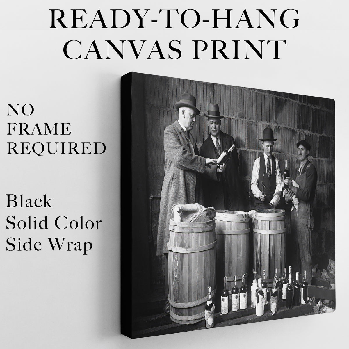 Prohibition: Seized Liquor - Vintage 1925 Black & White Photo Art Print