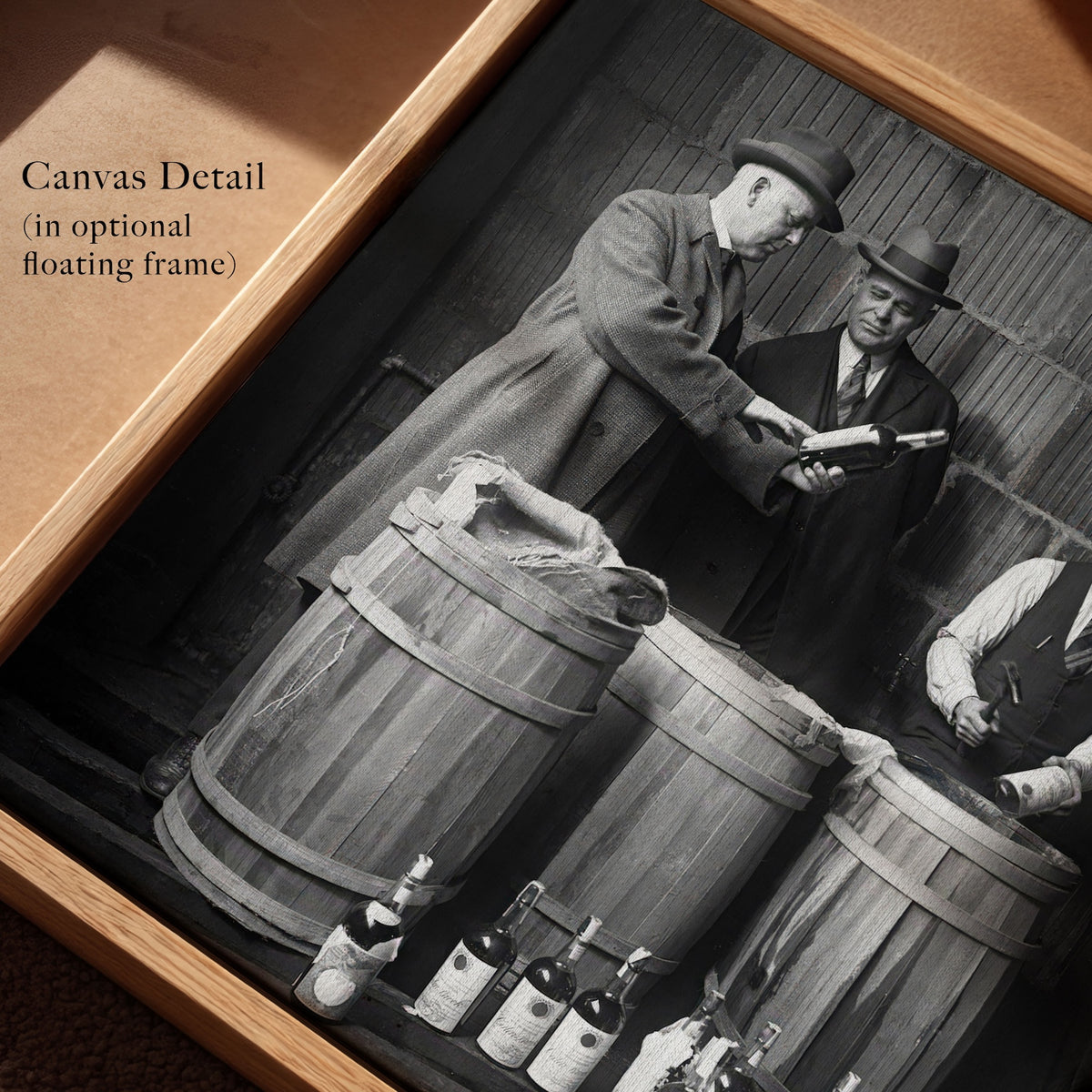 Prohibition: Seized Liquor - Vintage 1925 Black & White Photo Art Print