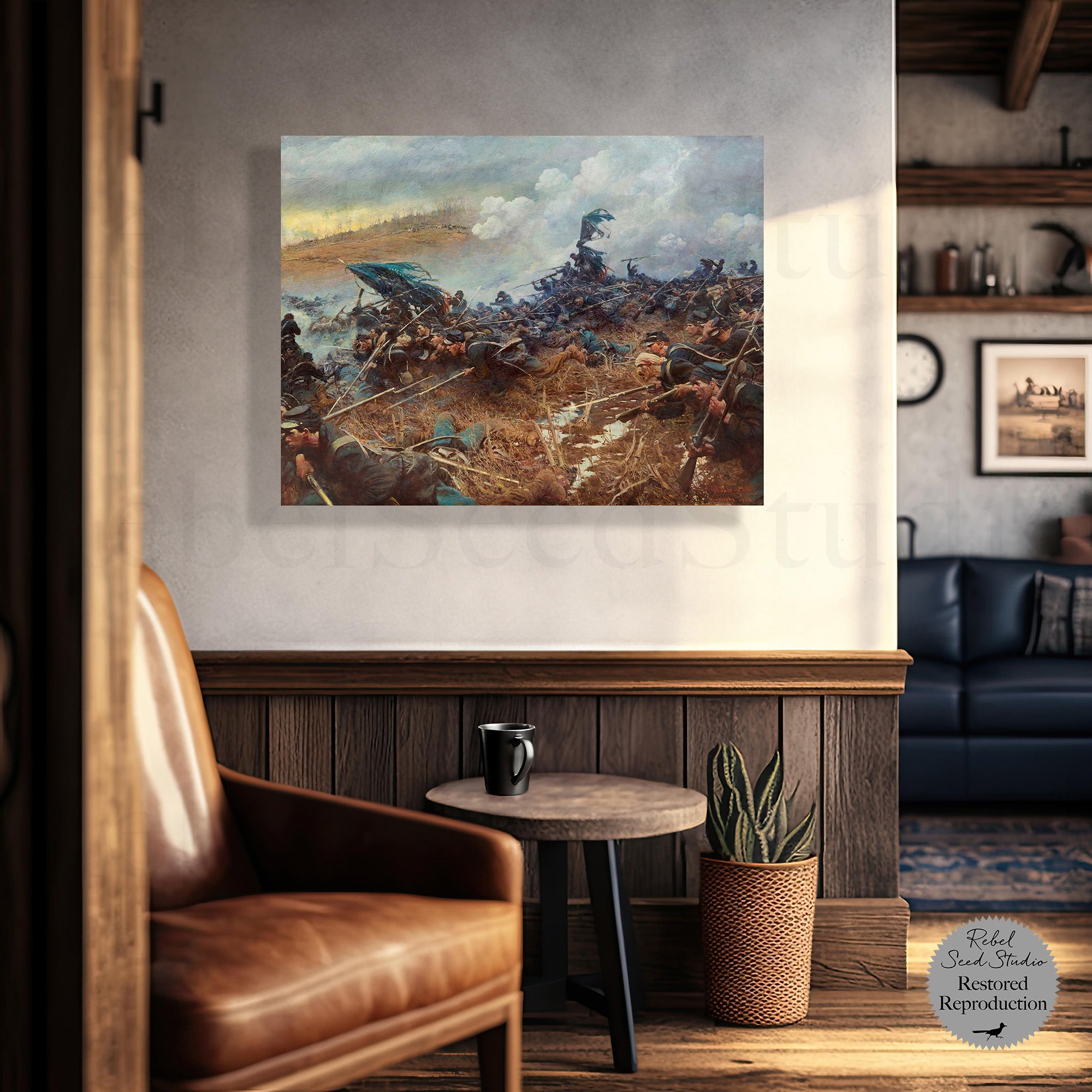 The Battle of Nashville: Restored Civil War Painting Reproduction Print (Ready-to-Hang Canvas Wall Art)