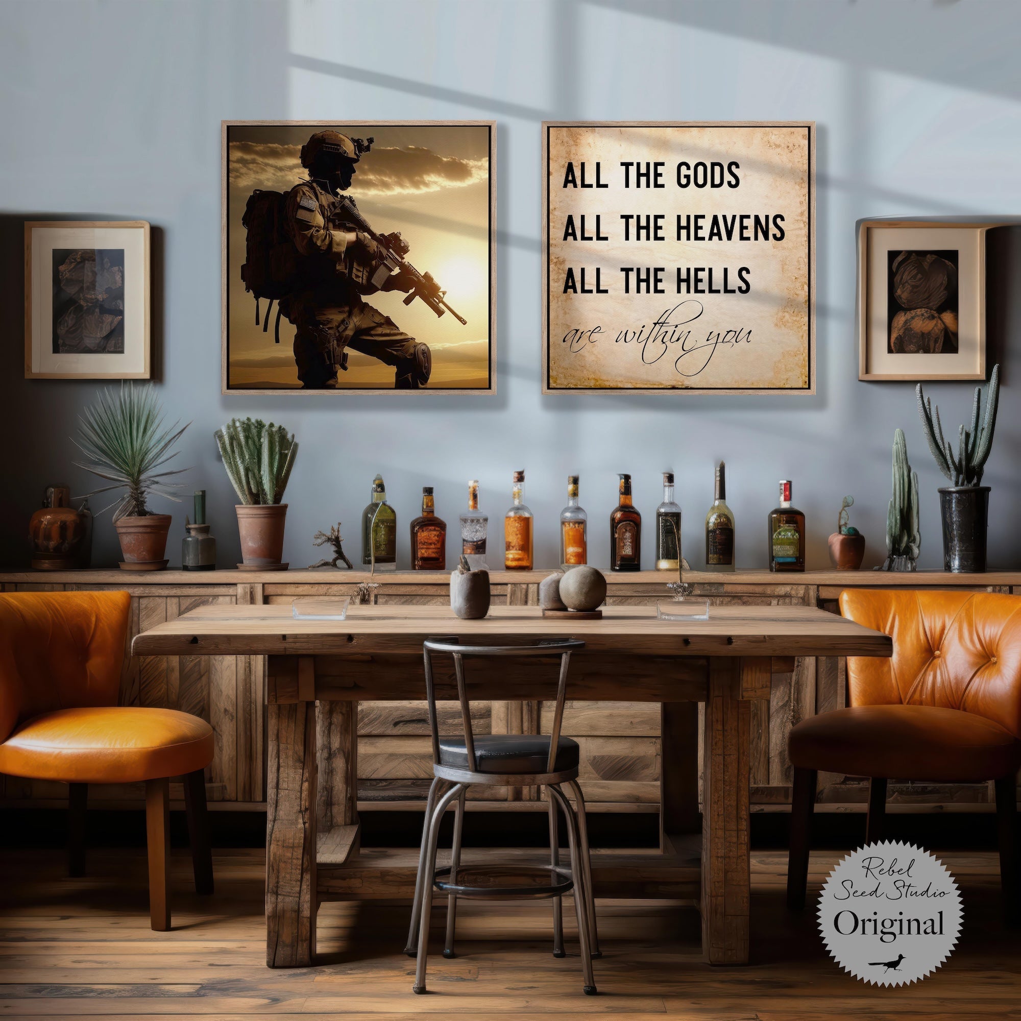 Warfighter & 13 Hours Benghazi Movie Quote: All the Gods, All the Heavens, All the Hells Are Within You (Ready-to-Print Digital Download Art)
