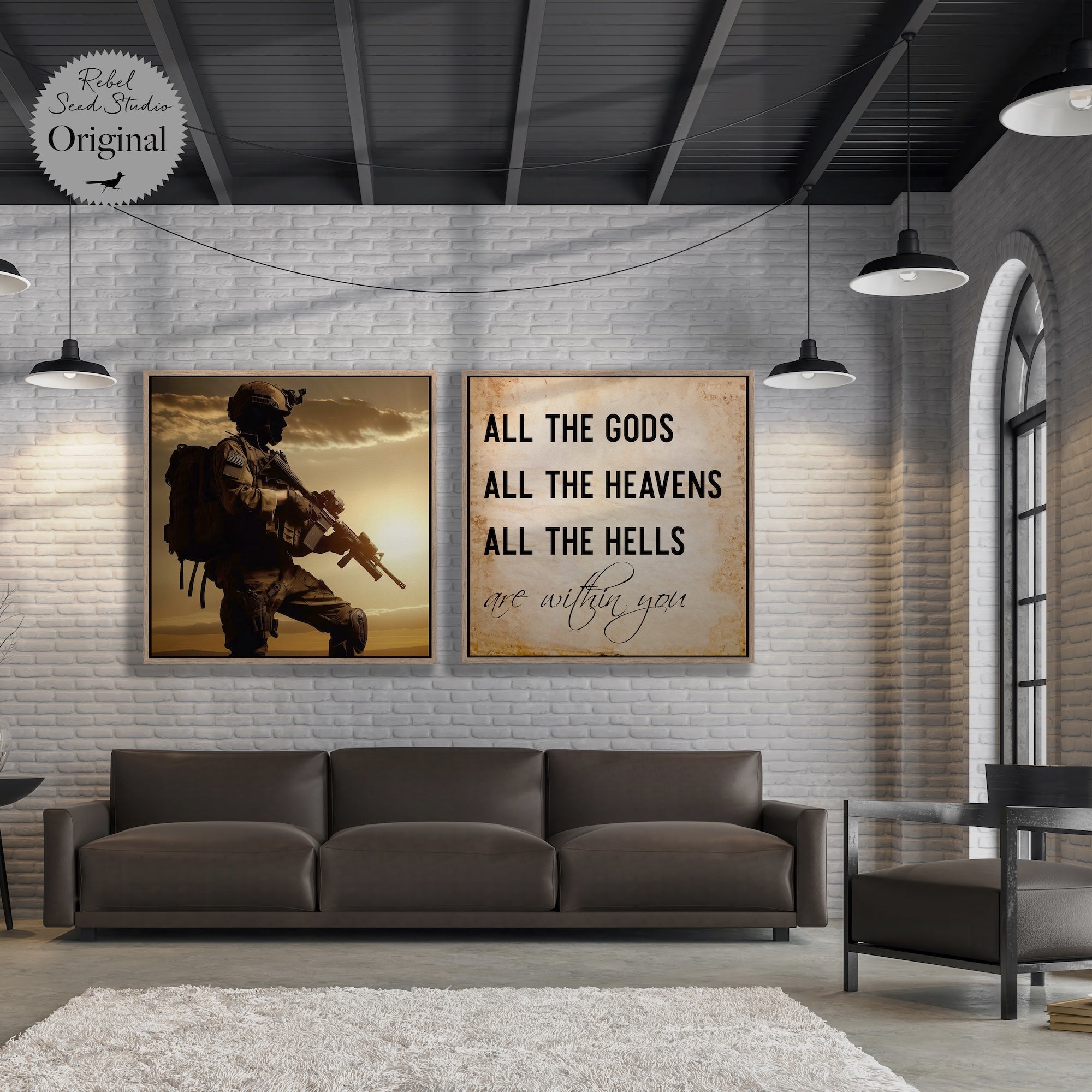 Warfighter & 13 Hours Benghazi Movie Quote: All the Gods, All the Heavens, All the Hells Are Within You (Ready-to-Print Digital Download Art)
