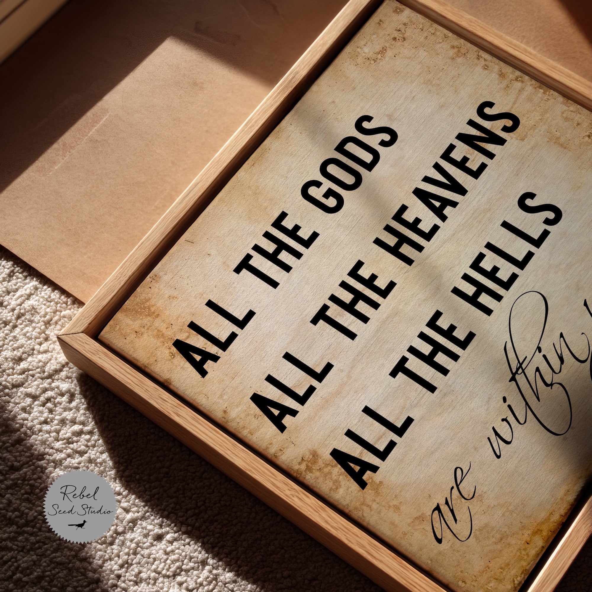 13 Hours Benghazi Movie Quote: All the Gods, All the Heavens, All the Hells Are Within You (Canvas Print | Ready-to-Hang Wall Art)