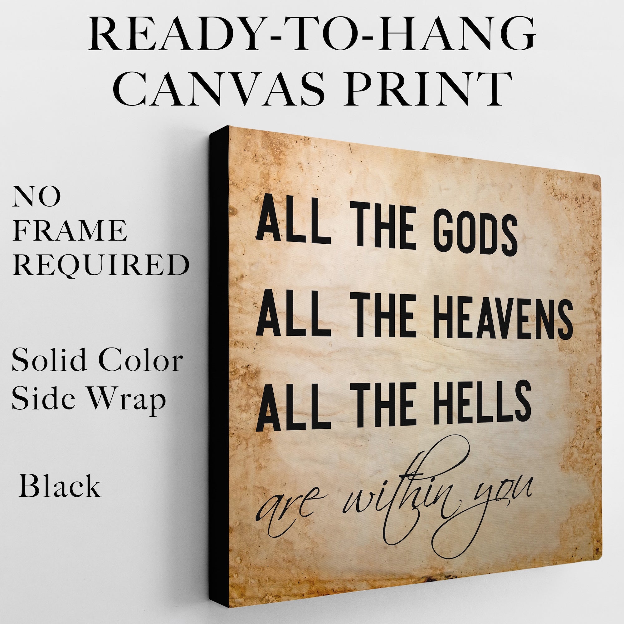 13 Hours Benghazi Movie Quote: All the Gods, All the Heavens, All the Hells Are Within You (Canvas Print | Ready-to-Hang Wall Art)