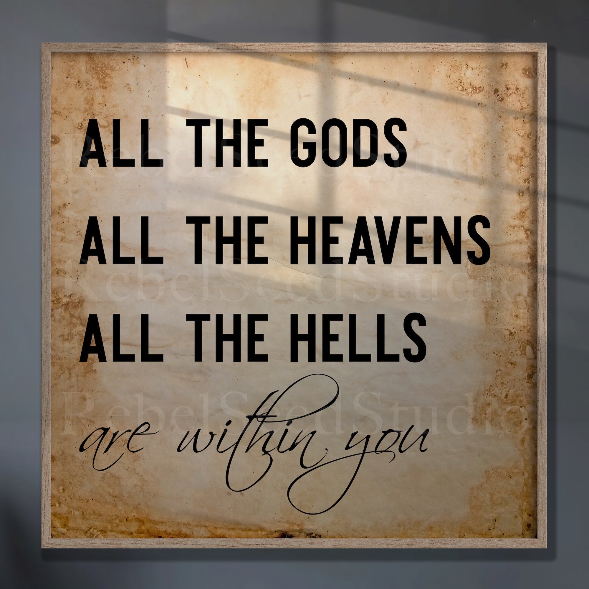13 Hours Benghazi Movie Quote: All the Gods, All the Heavens, All the Hells Are Within You (Ready to Frame Fine Art Poster Print)