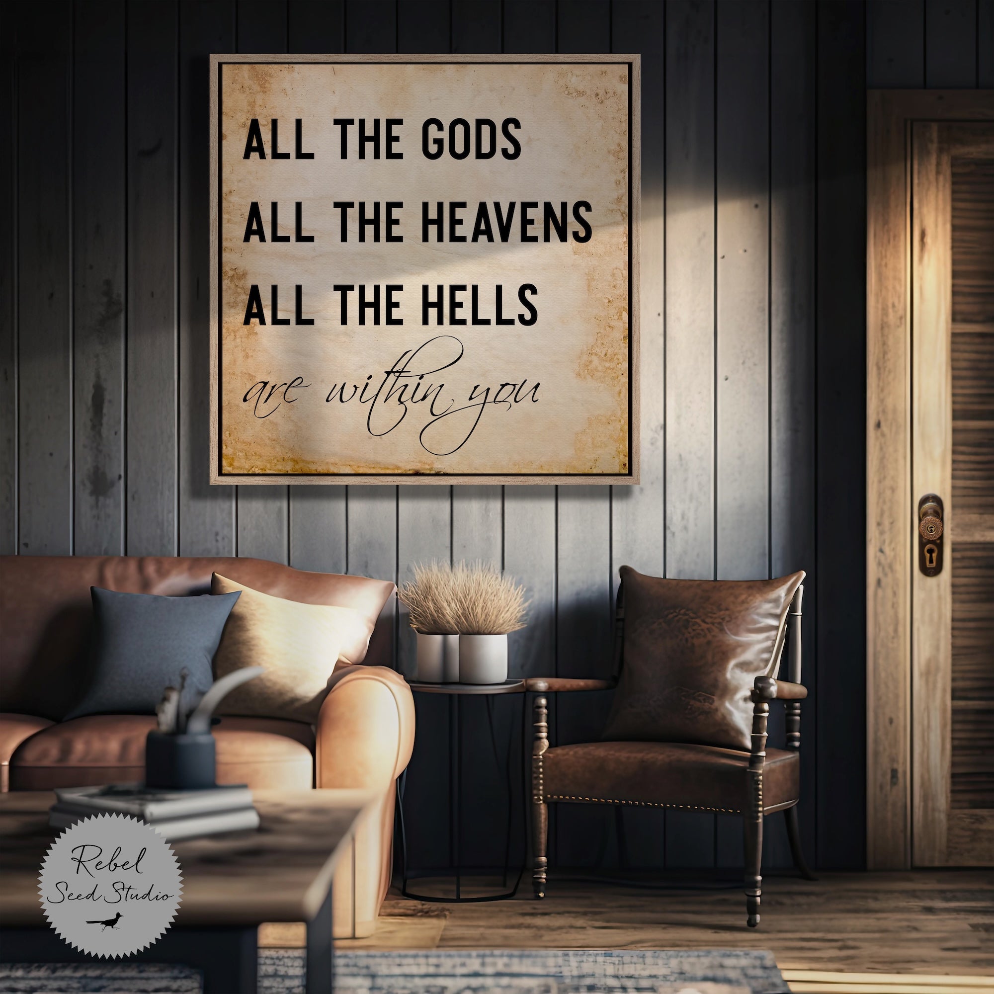 13 Hours Benghazi Movie Quote: All the Gods, All the Heavens, All the Hells Are Within You (Canvas Print | Ready-to-Hang Wall Art)