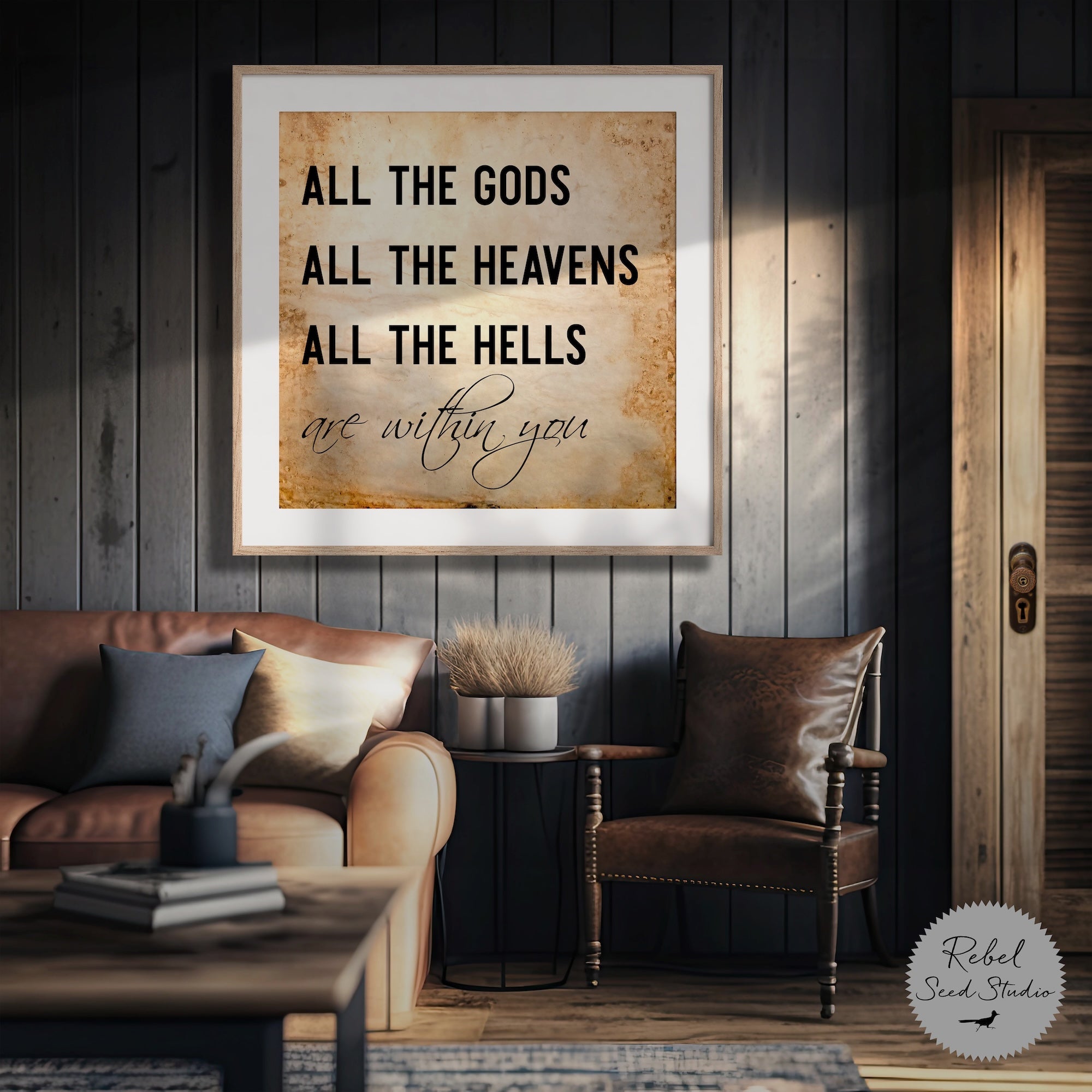 13 Hours Benghazi Movie Quote: All the Gods, All the Heavens, All the Hells Are Within You (Ready to Frame Fine Art Poster Print)