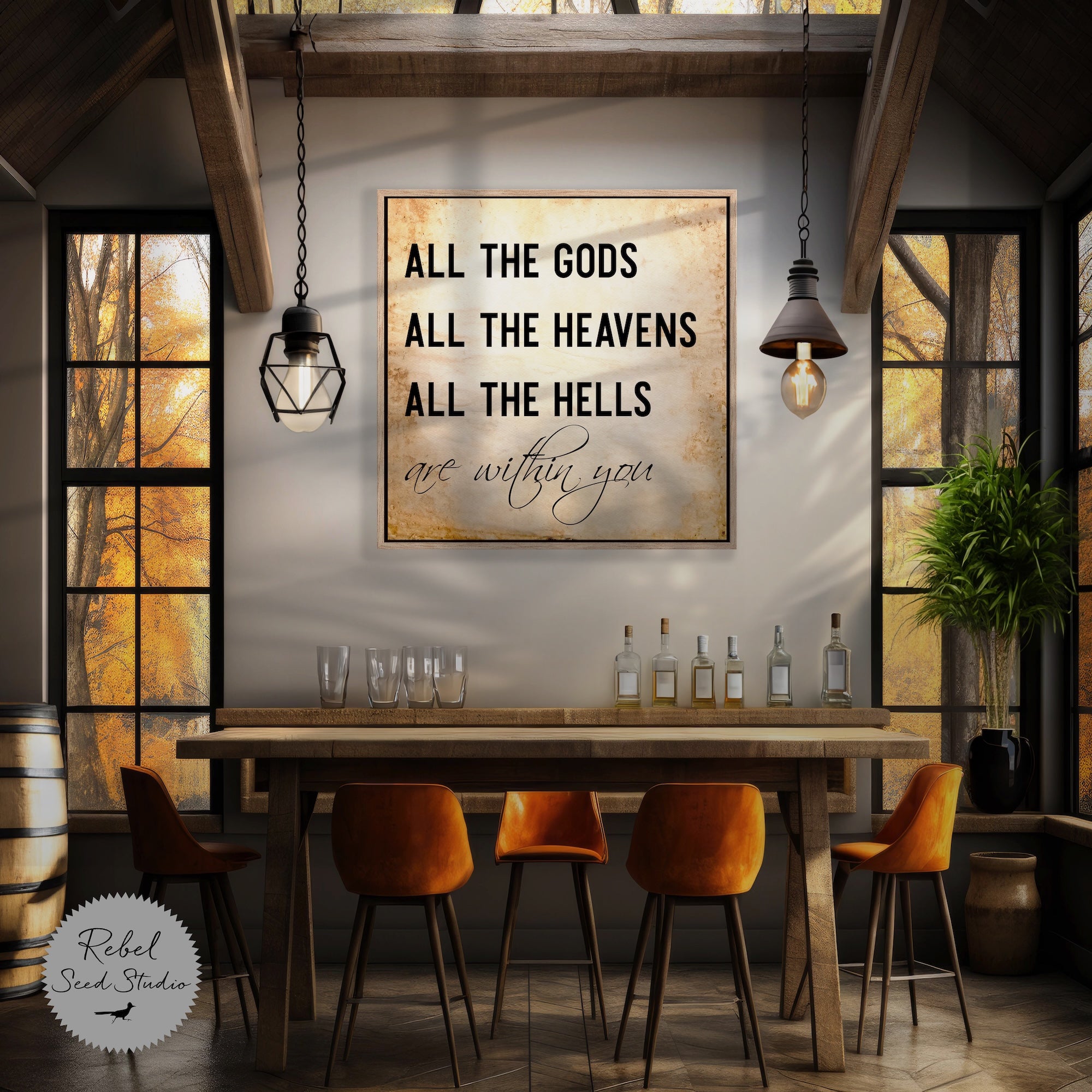 13 Hours Benghazi Movie Quote: All the Gods, All the Heavens, All the Hells Are Within You (Canvas Print | Ready-to-Hang Wall Art)