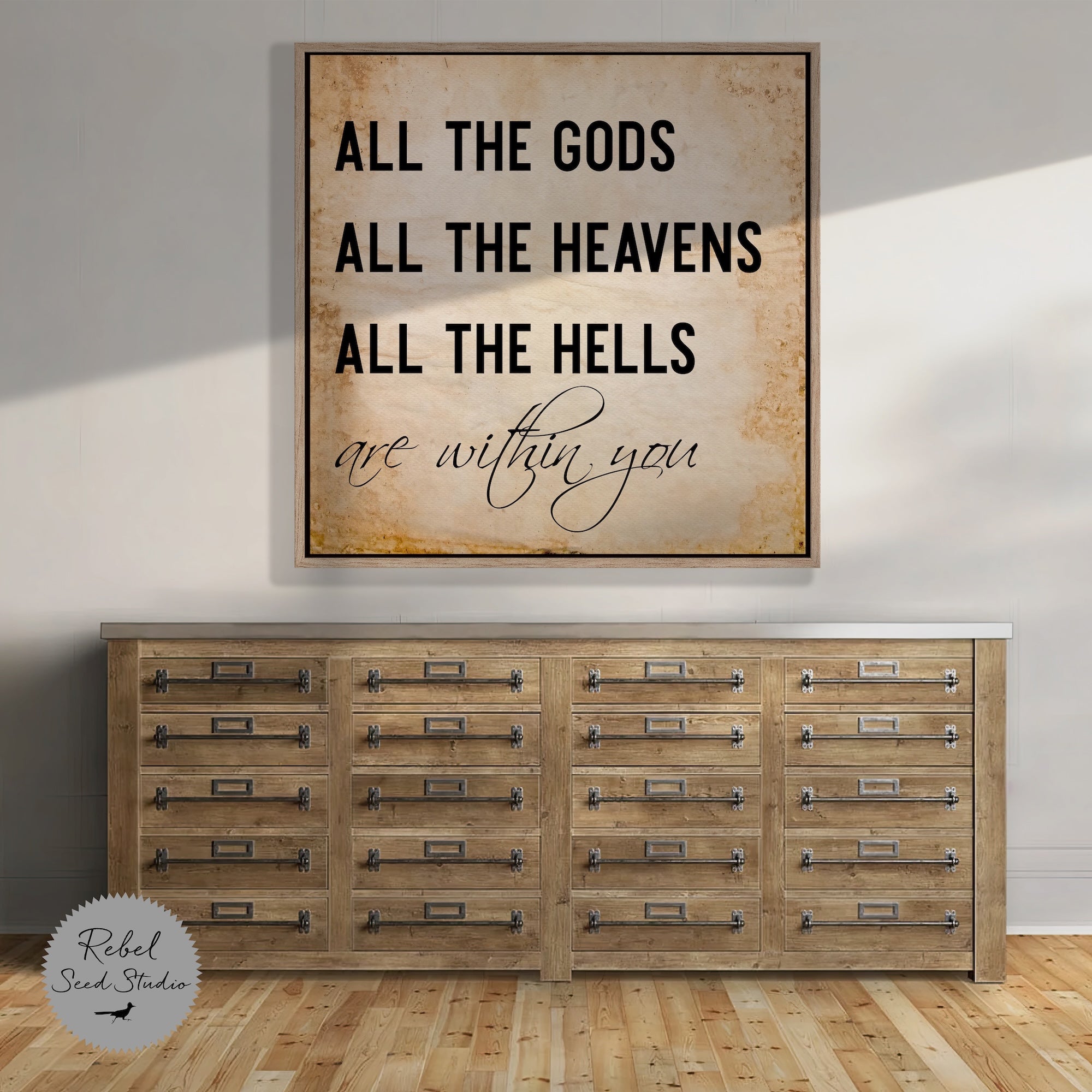 13 Hours Benghazi Movie Quote: All the Gods, All the Heavens, All the Hells Are Within You (Canvas Print | Ready-to-Hang Wall Art)
