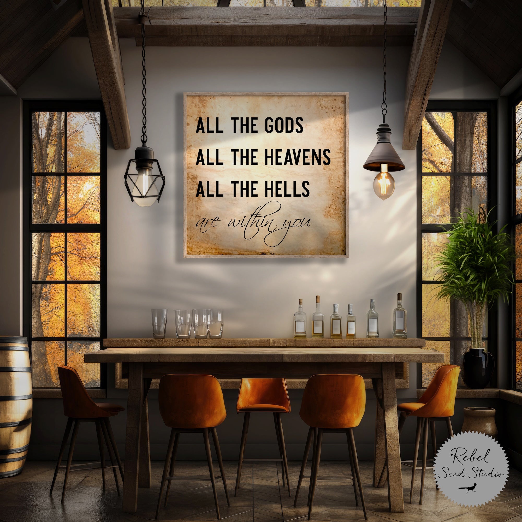 13 Hours Benghazi Movie Quote: All the Gods, All the Heavens, All the Hells are Within You (Art Print)