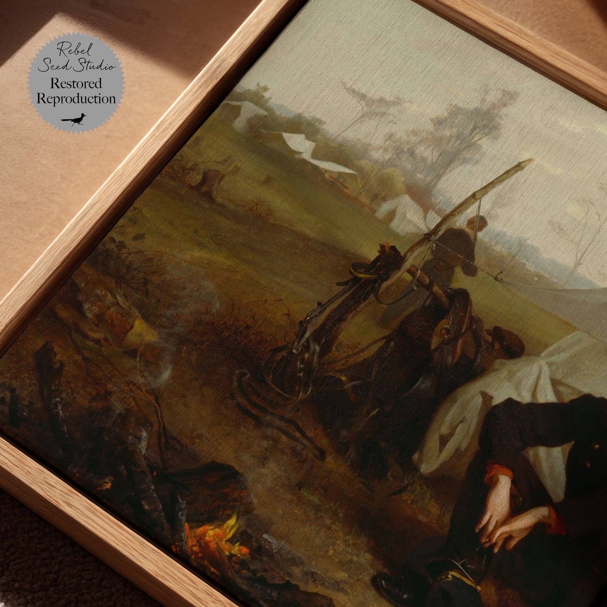 At the Front: Restored Civil War Soldier Painting Reproduction (Ready-to-Hang Canvas or Ready-to-Frame Fine Art Poster Print)