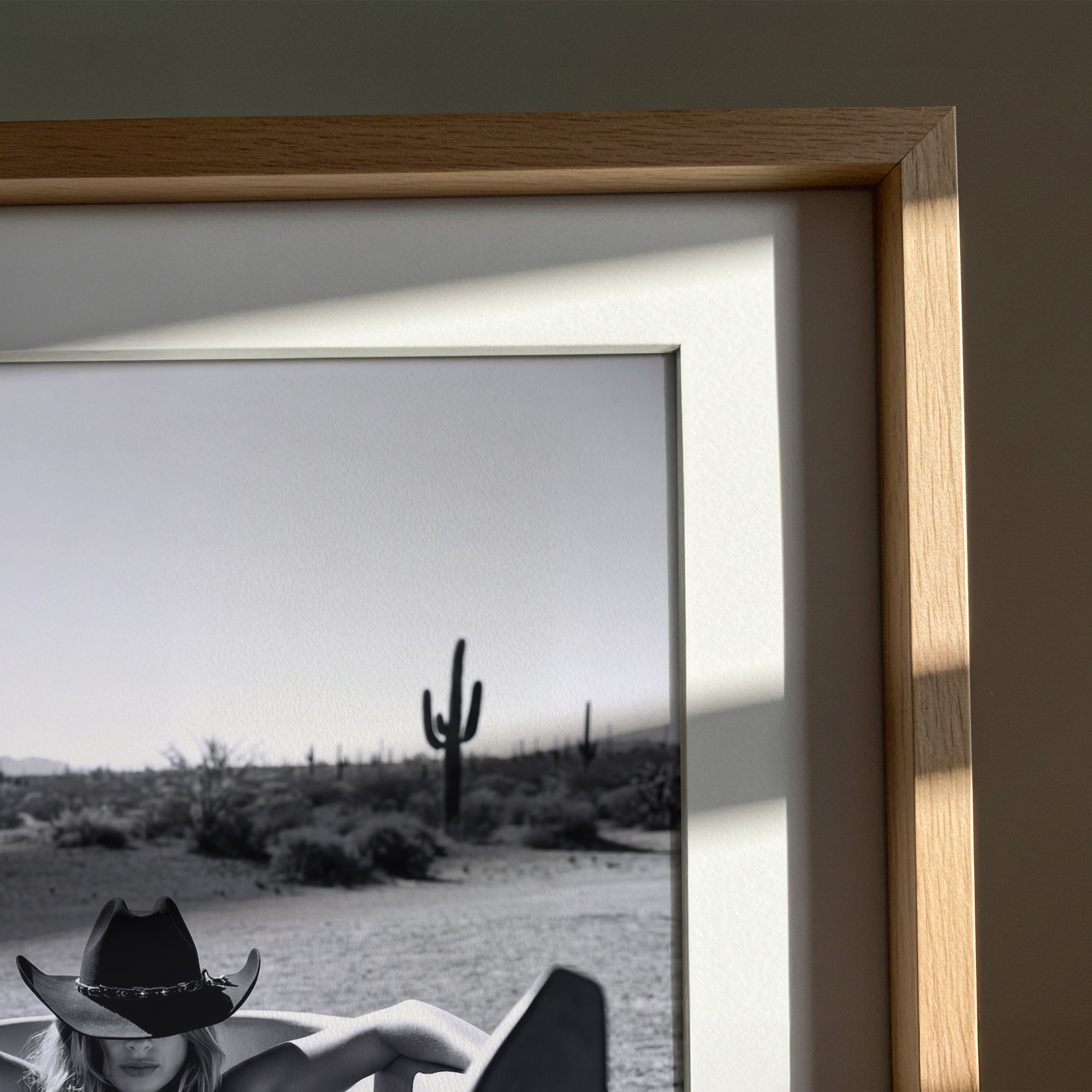 Bathtub Cowgirl: Western Desert Black & White Art Print