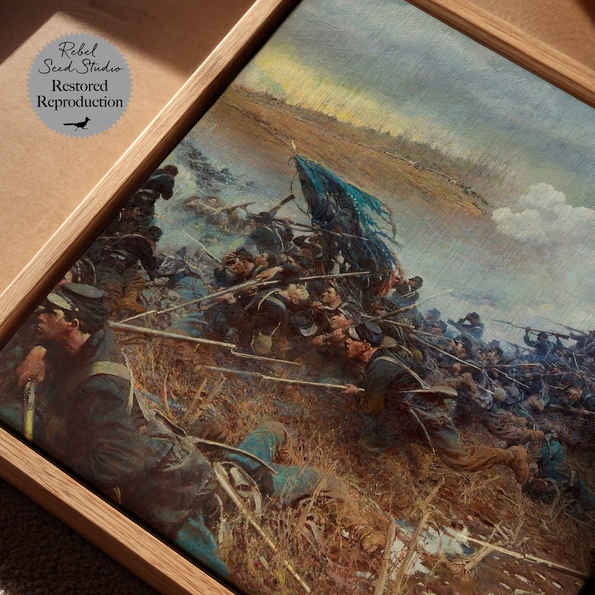 The Battle of Nashville | Civil War Painting Reproduction | Black & White or Color (Canvas Print | Ready-to-Hang Wall Art)