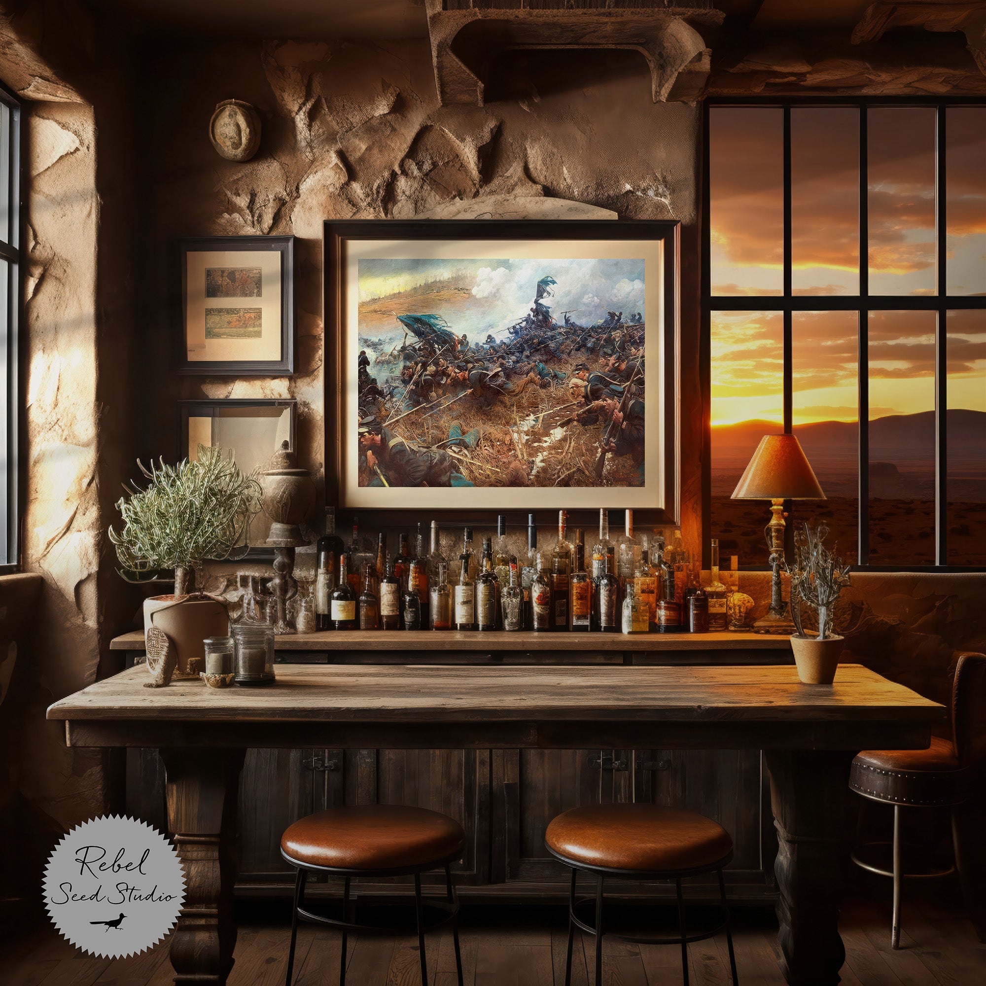 The Battle of Nashville: Restored Civil War Painting Reproduction (Ready-to-Hang Canvas or Ready-to-Frame Fine Art Poster Print)