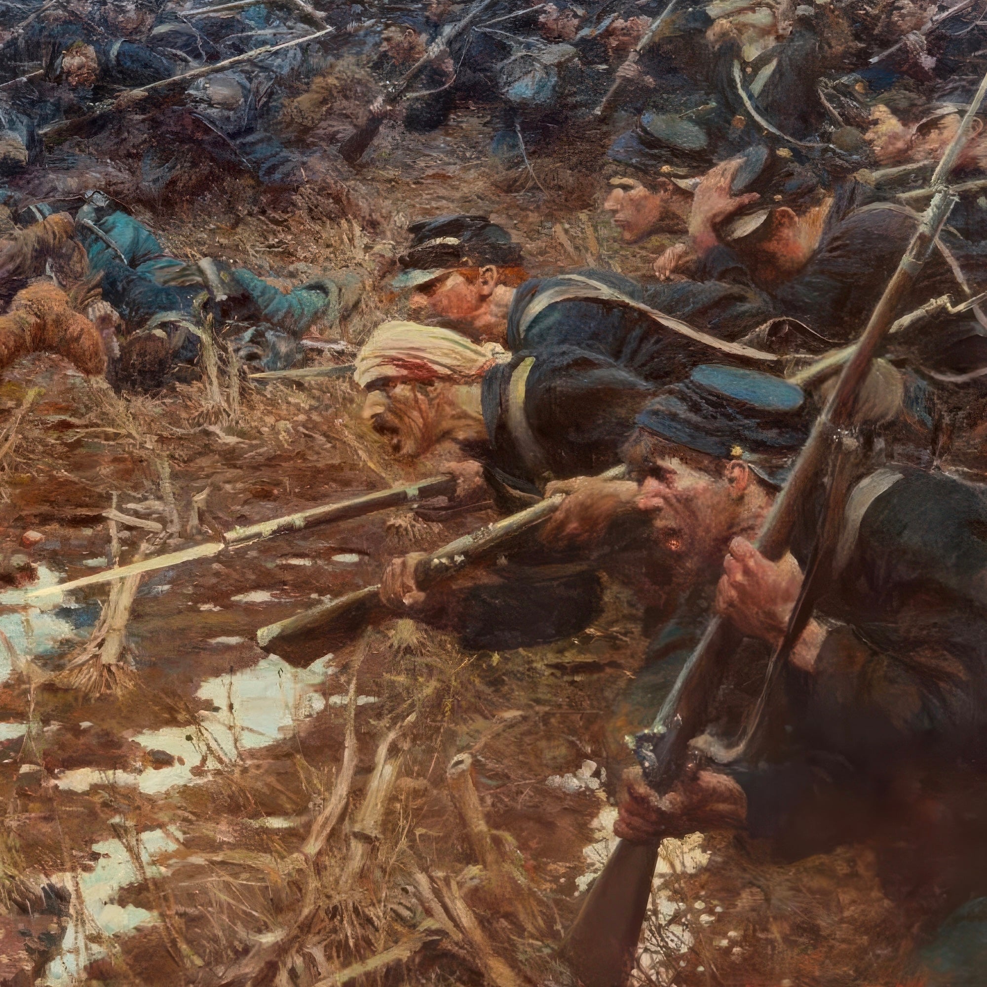 The Battle of Nashville: Restored Civil War Painting Reproduction (Ready-to-Hang Canvas or Ready-to-Frame Fine Art Poster Print)