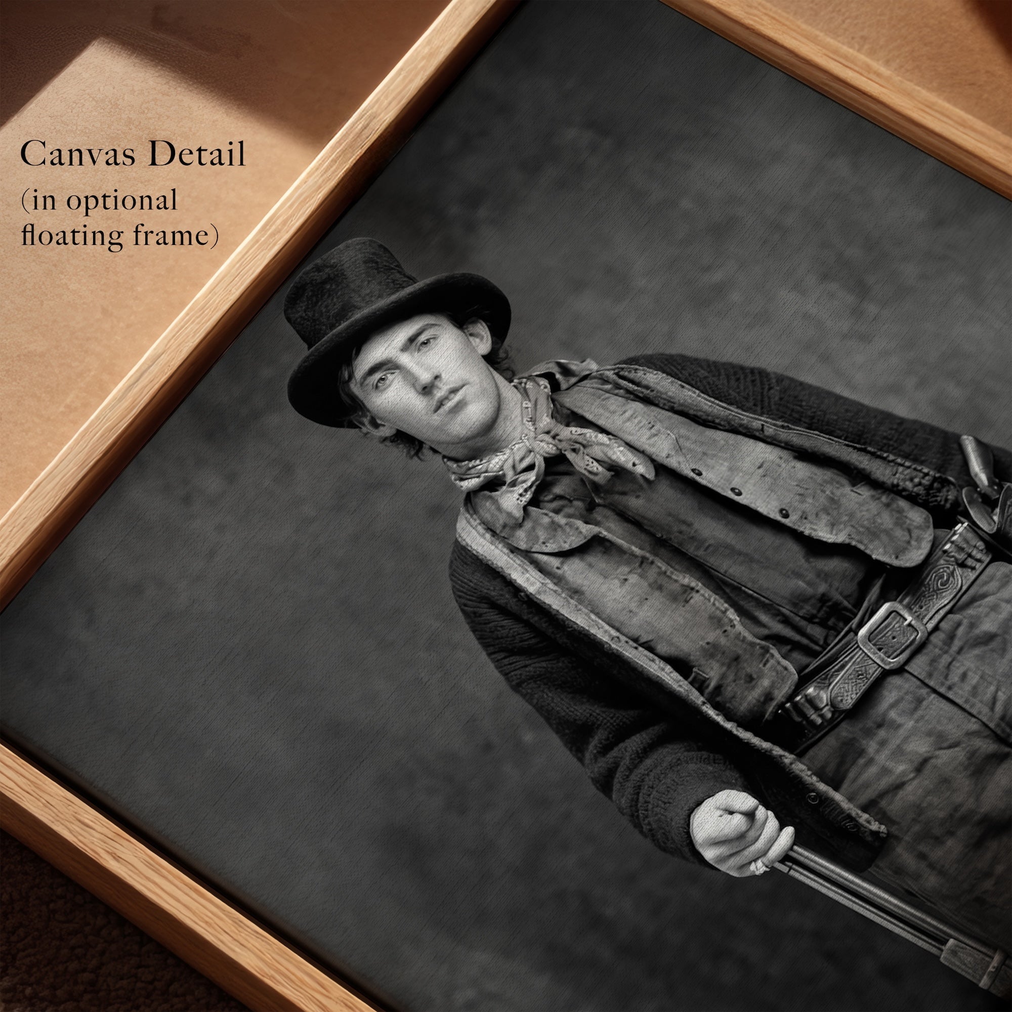 Billy the Kid: Recreated Old West Outlaw Black & White Photo (Art Print)