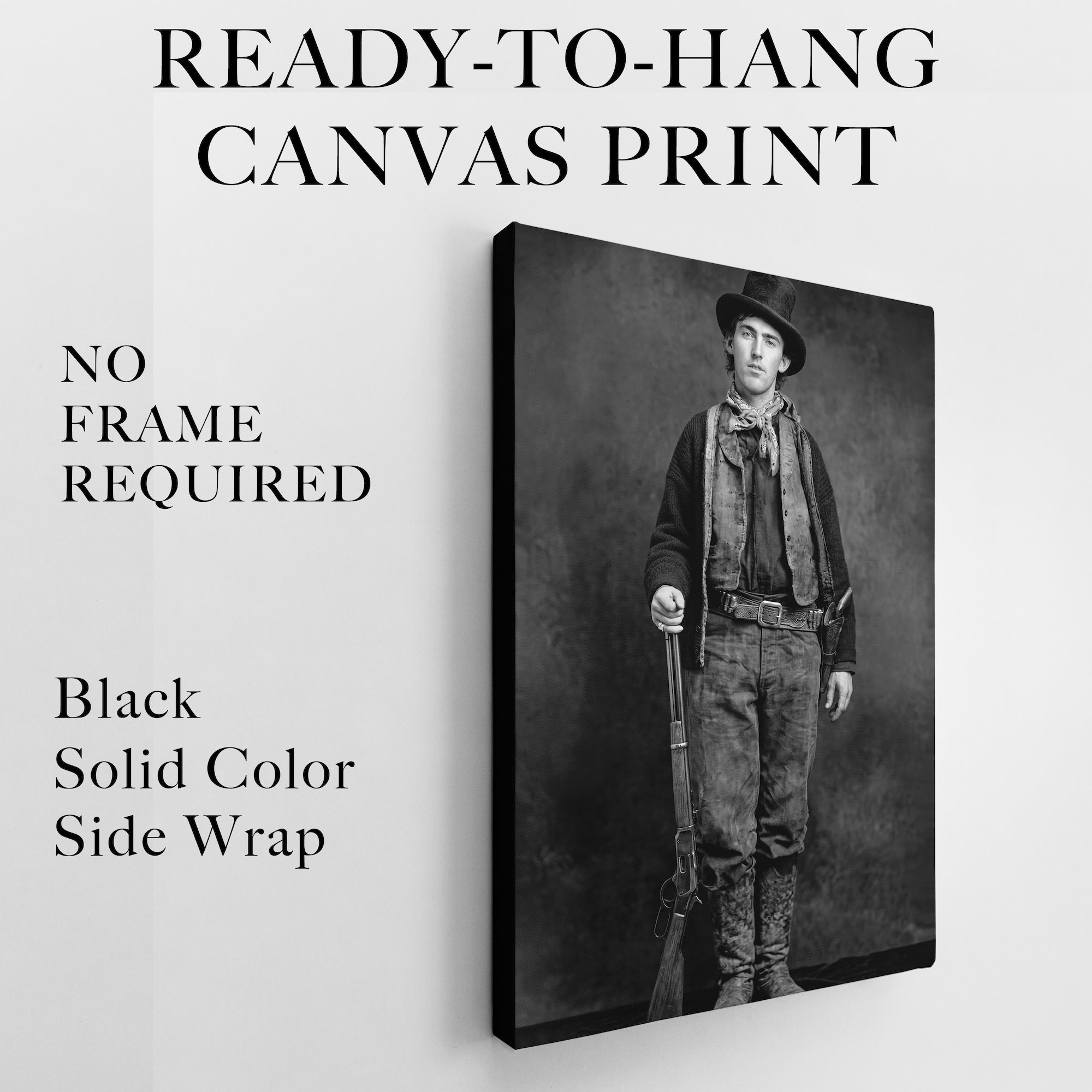 Billy the Kid: Recreated Old West Outlaw Black & White Photo (Art Print)