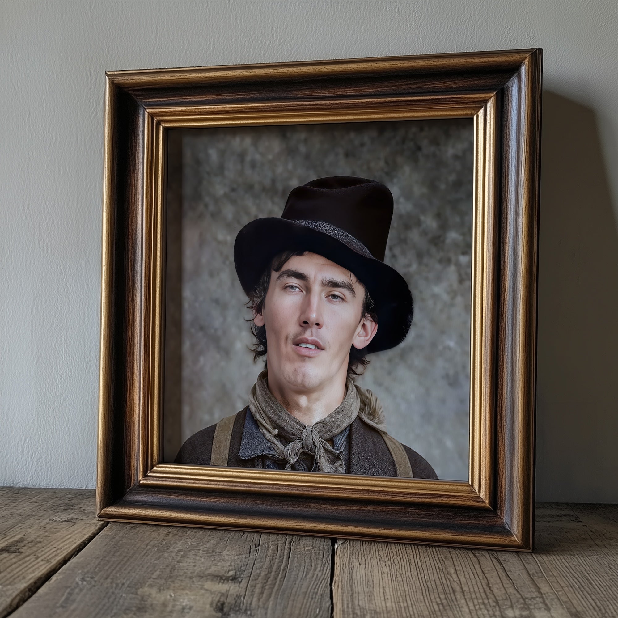 Billy the Kid Portrait - Vintage Restored Old West Outlaw Black & White or Colorized. Photograph (Art Print)