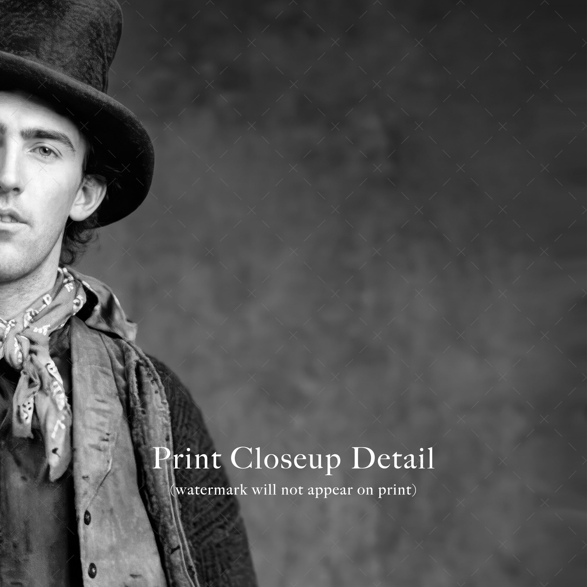 Billy the Kid: Recreated Old West Outlaw Black & White Photo (Art Print)