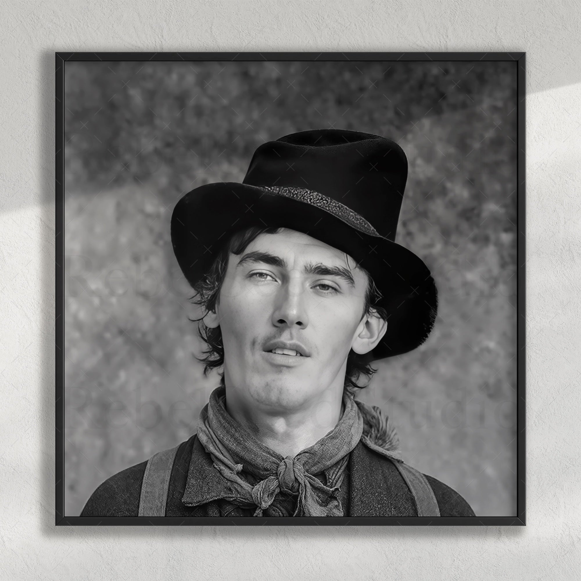 Billy the Kid Portrait - Vintage Restored Old West Outlaw Black & White or Colorized. Photograph (Art Print)