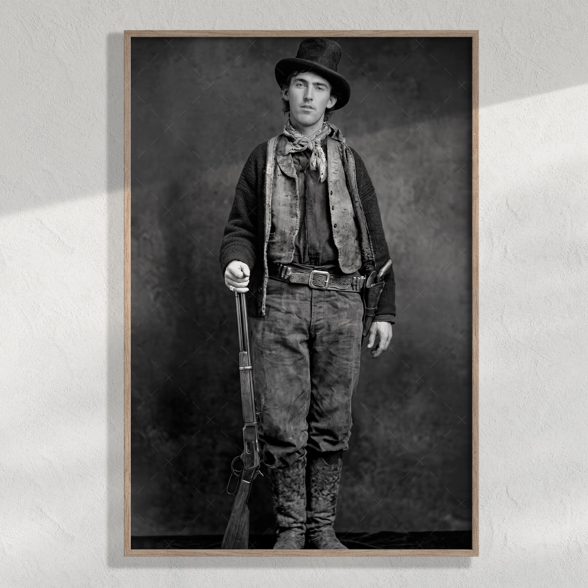 Billy the Kid: Recreated Old West Outlaw Black & White Photo (Art Print)