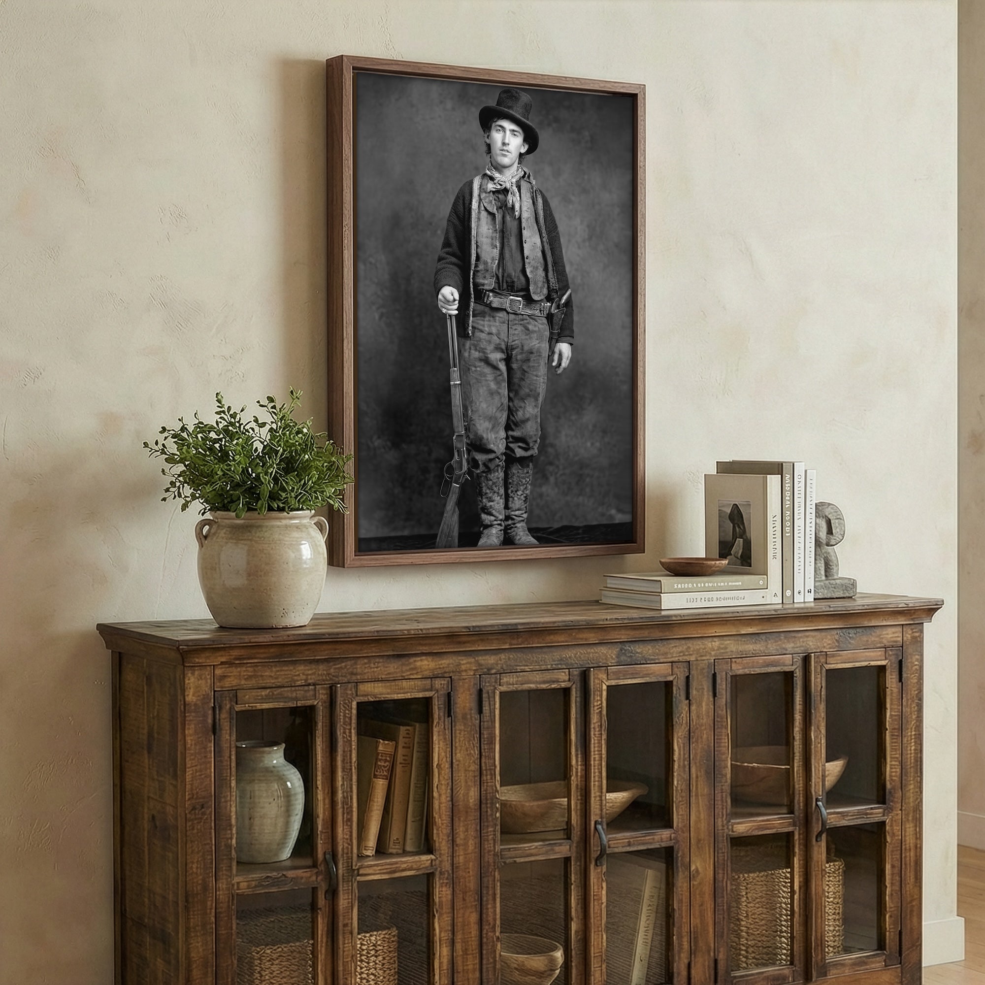 Billy the Kid: Recreated Old West Outlaw Black & White Photo (Art Print)