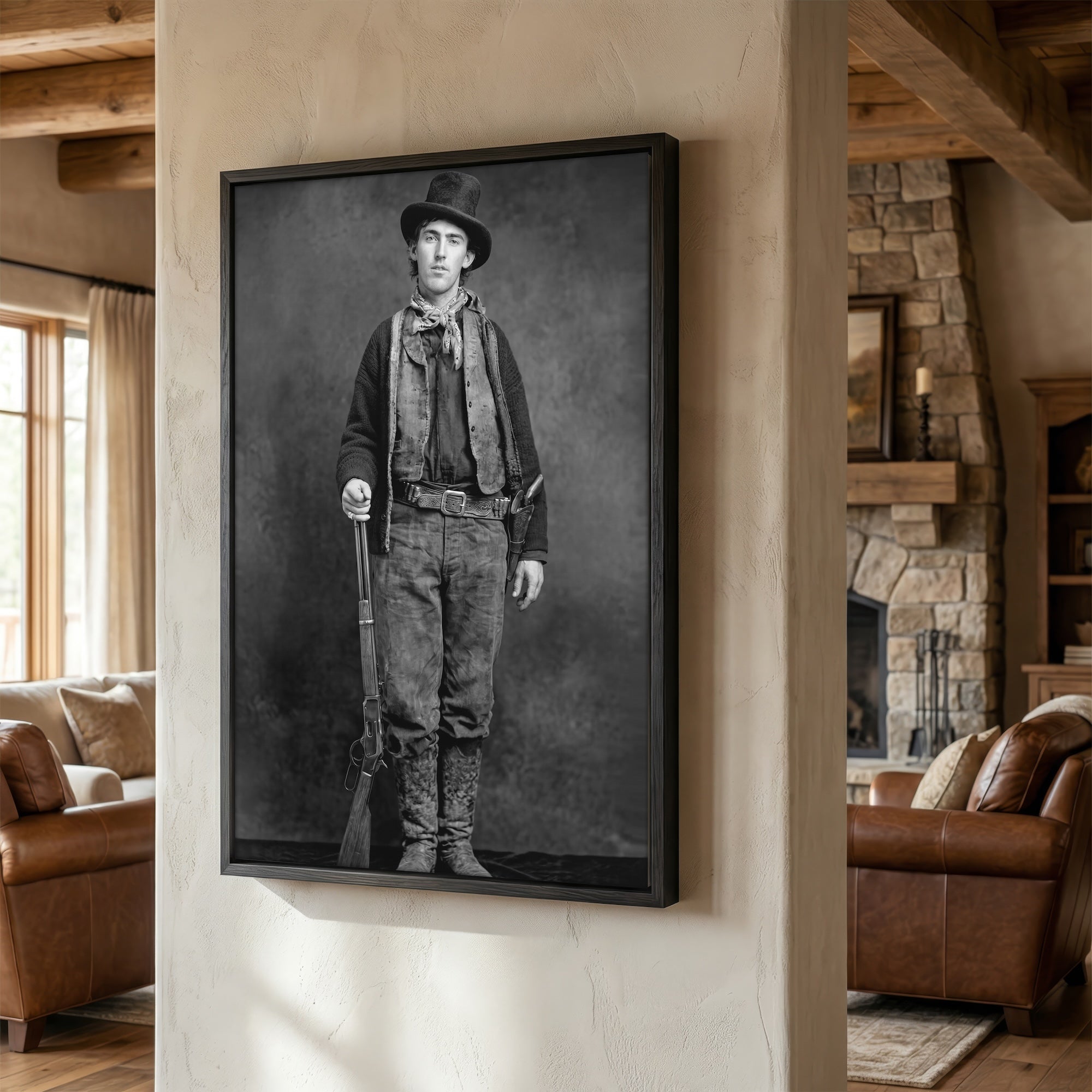 Billy the Kid: Recreated Old West Outlaw Black & White Photo (Art Print)