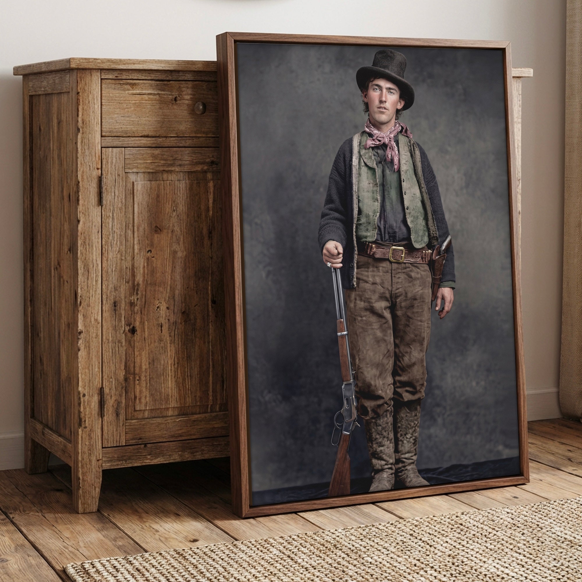 Billy the Kid: Recreated Colorized Vintage Old West Outlaw Photo (Art Print)