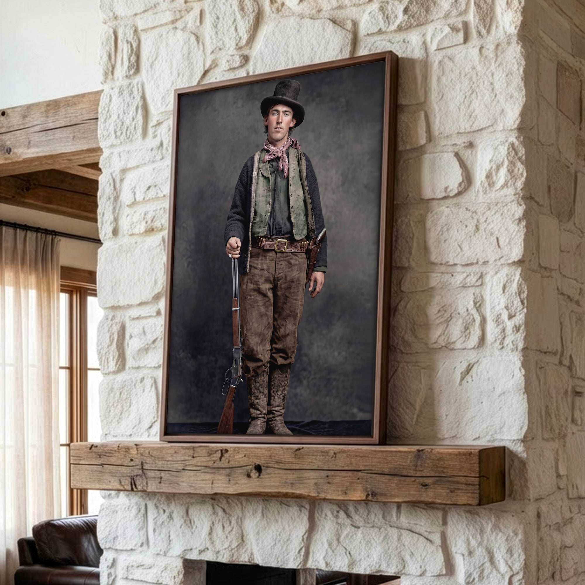 Billy the Kid: Recreated Colorized Vintage Old West Outlaw Photo (Art Print)