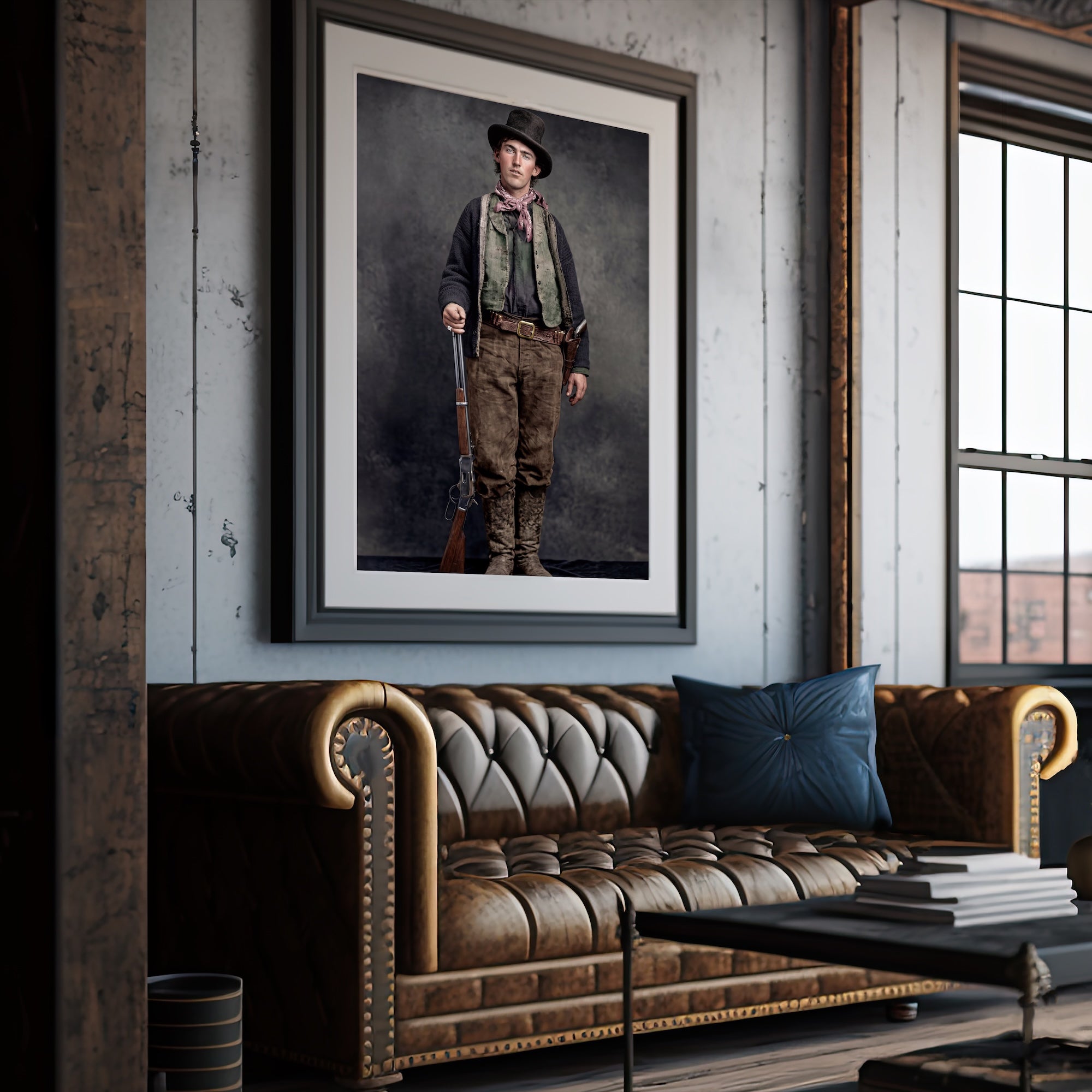 Billy the Kid: Recreated Colorized Vintage Old West Outlaw Photo (Art Print)