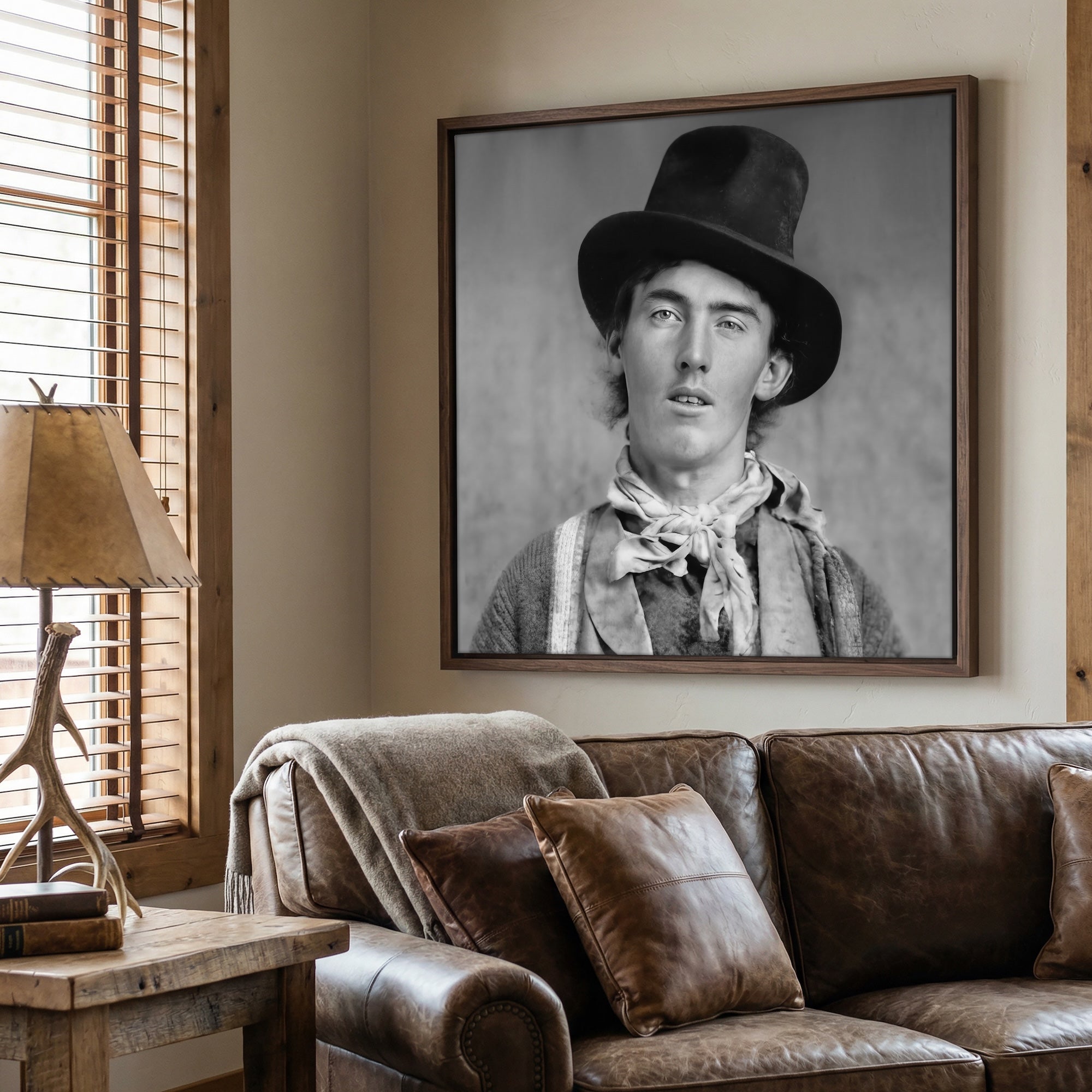 Billy the Kid Portrait - Restored Vintage Old West Black & White Outlaw Photo (Art Print)