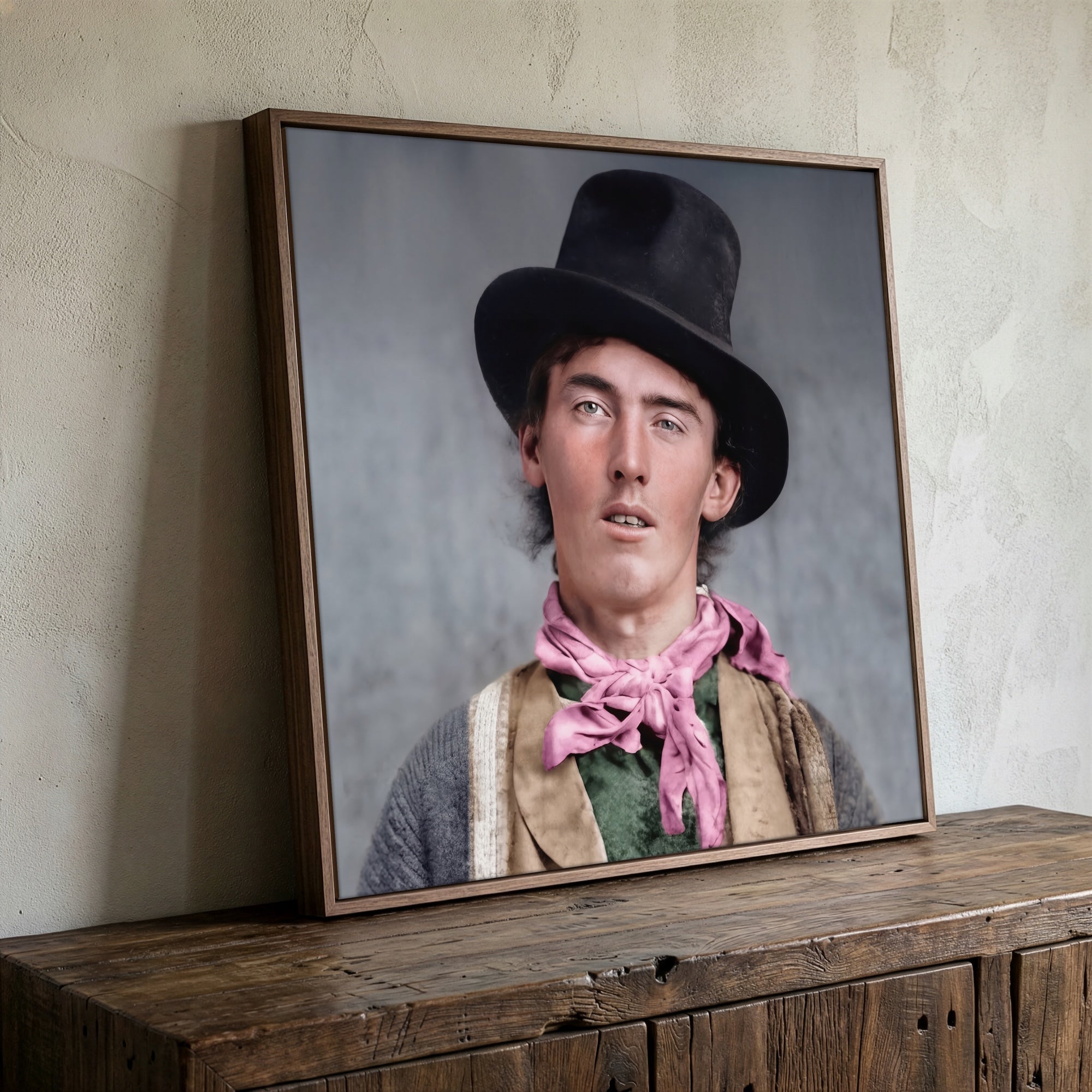 Billy the Kid Portrait: Restored Colorized Vintage Old West Outlaw Photo (Art Print)