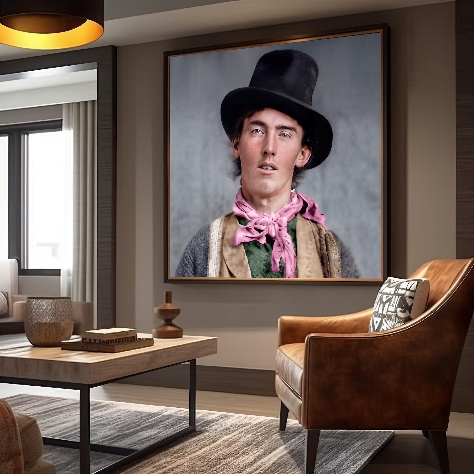 Billy the Kid Portrait: Restored Colorized Vintage Old West Outlaw Photo (Art Print)