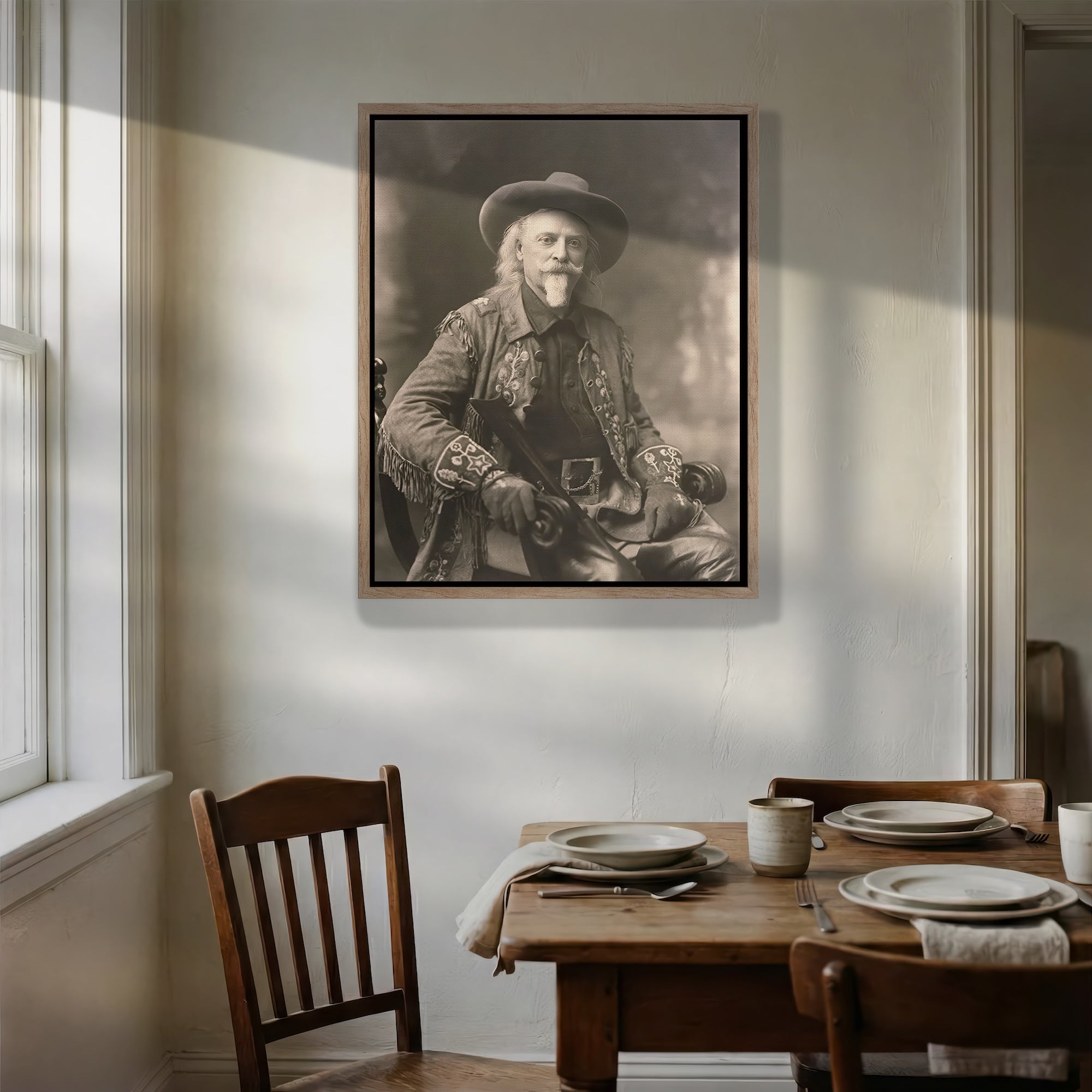 Buffalo Bill Cody: Vintage Old West Frontiersman Sepia Tone Photograph (Art Print)