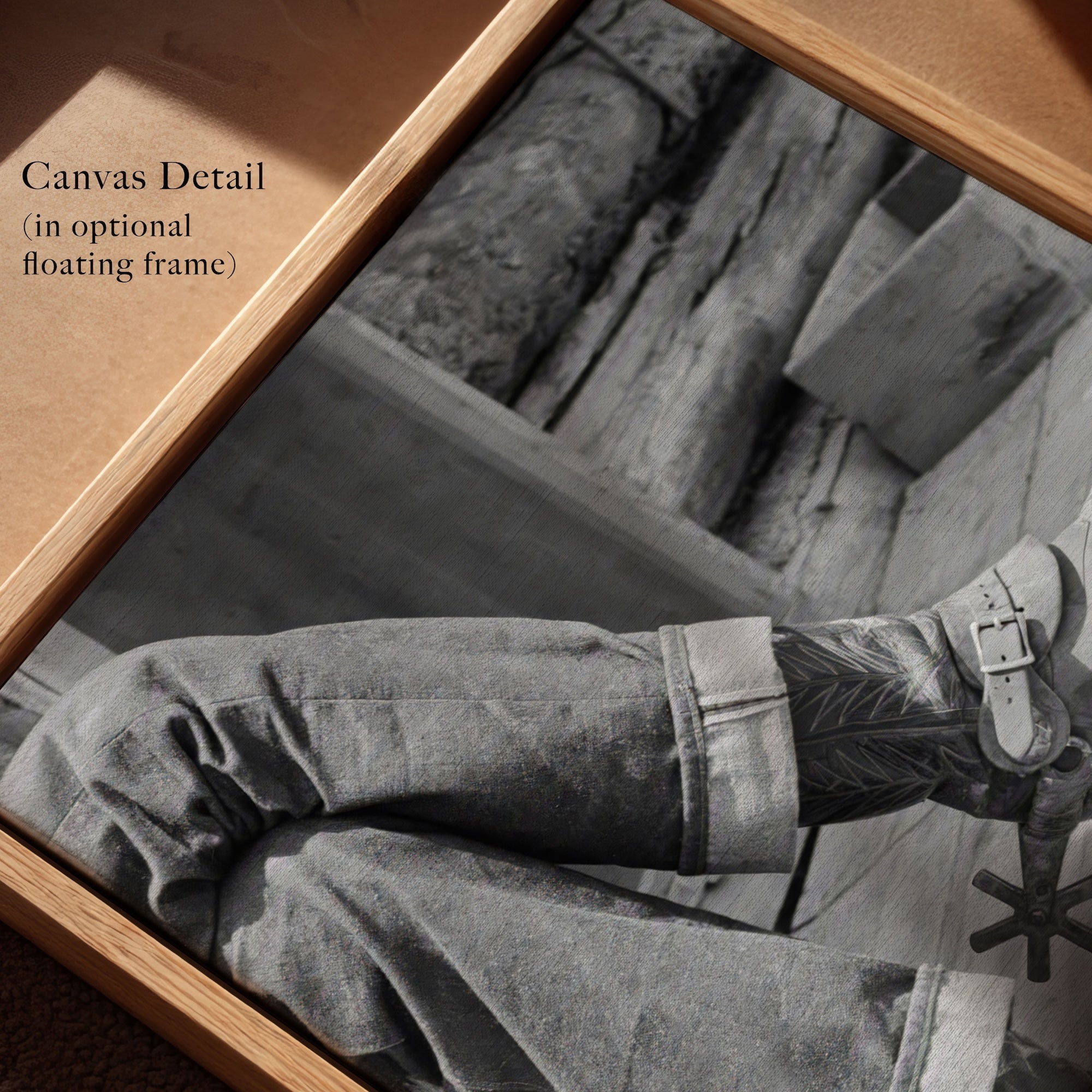 Cowboy Boots & Spurs: Vintage Western Black & White Photograph (Art Print)