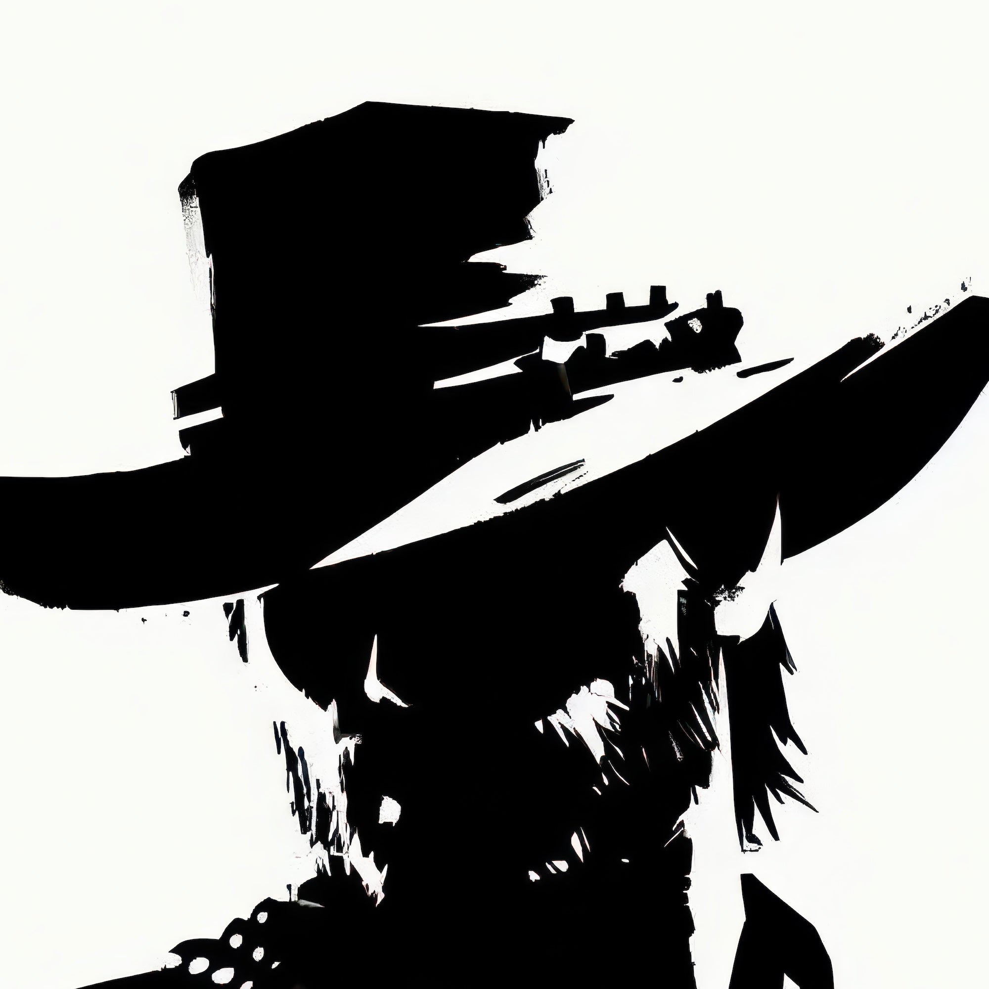 Cowboy Clint Silhouette: Clint Eastwood Inspired Black & White Western Decor (Ready-to-Hang Canvas or Ready-to-Frame Fine Art Poster Print)