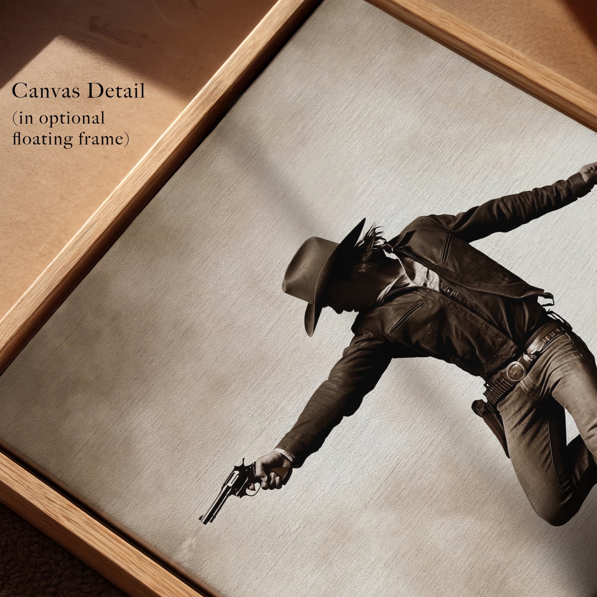 Cowboy Pistoleer: Wild West Shootout - Vintage Sepia Art Print