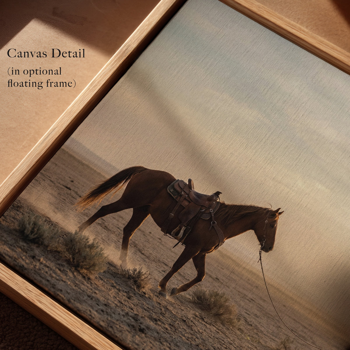 Cowboy Walking His Horse in the Desert: Vintage Western Photo Art Print