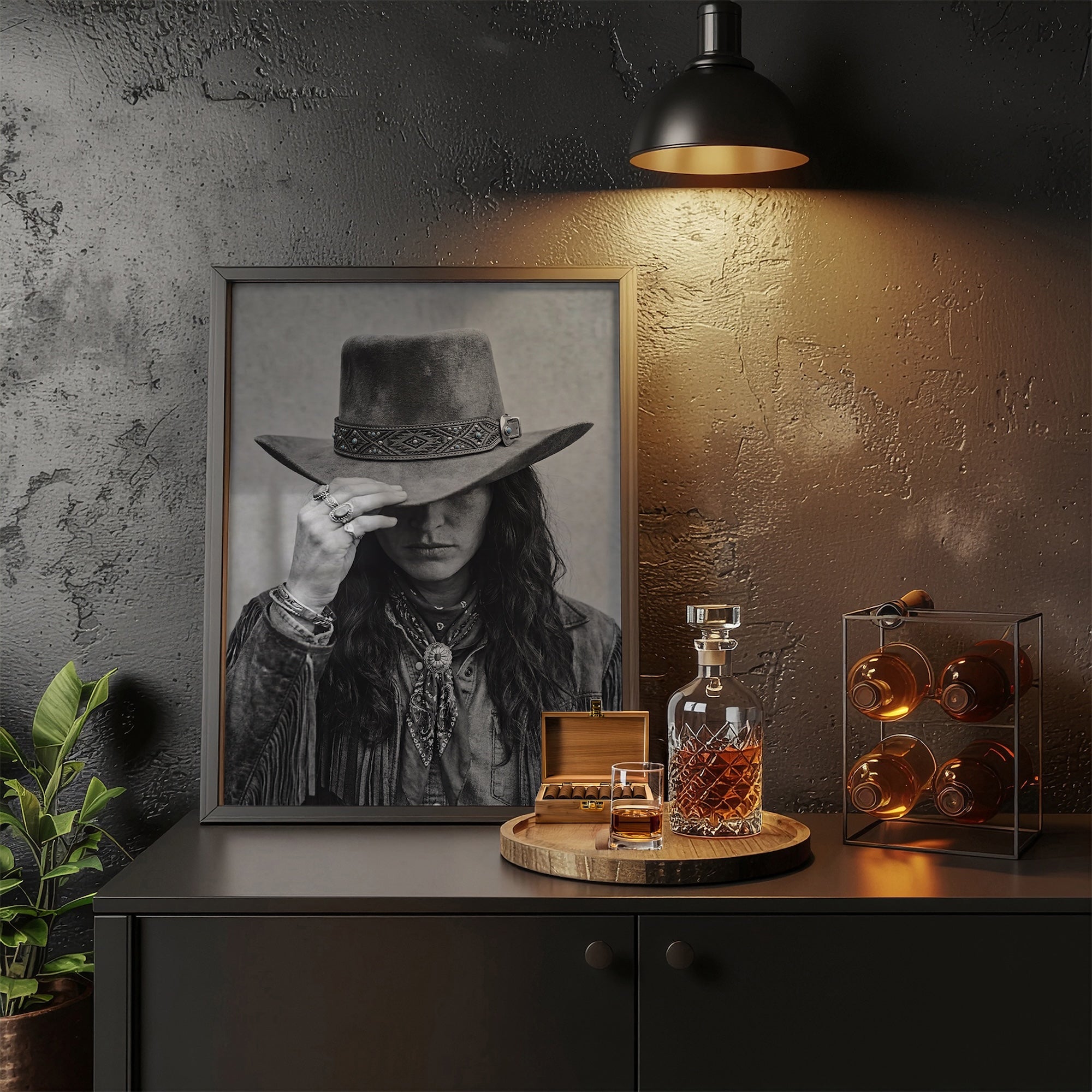 Cowgirl Tipping Her Hat: Western Photo Style Art Print