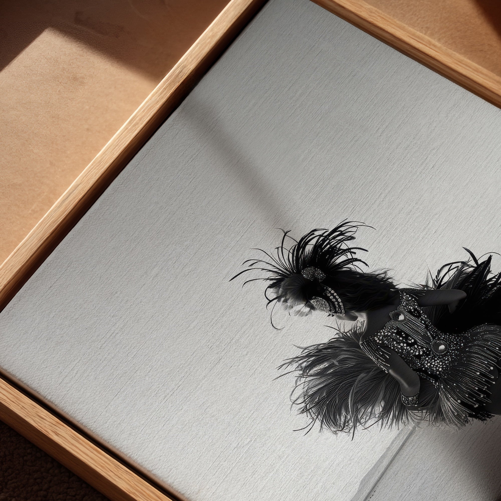 Las Vegas Showgirl: Black & White Desert Photograph (Art Print)