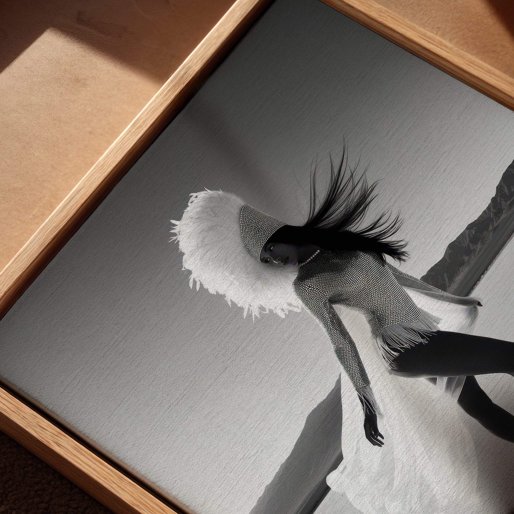 Las Vegas Showgirl: Black & White Disco Inspired Desert Photograph (Art Print)