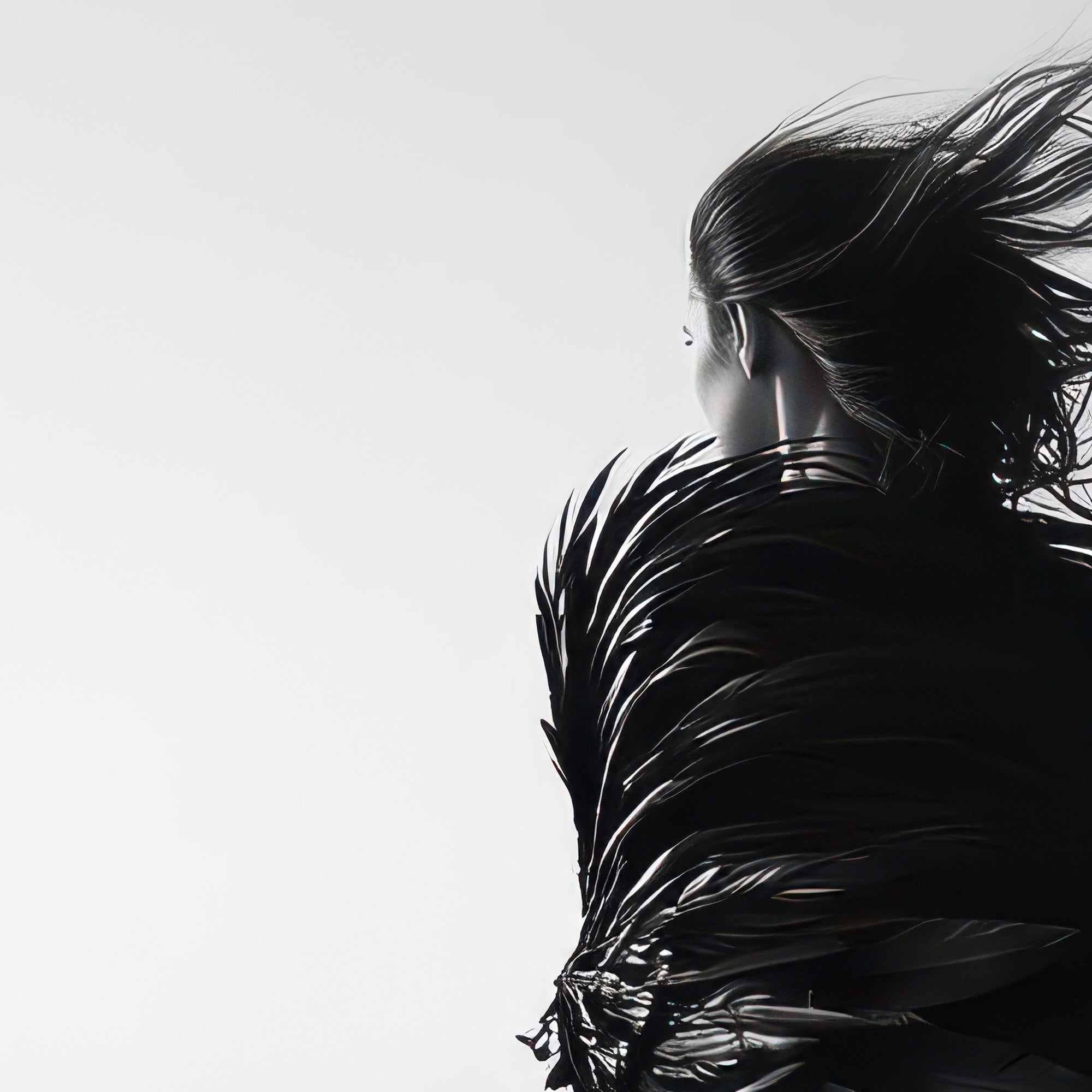 Las Vegas Showgirl: Feather Costume - Black & White Desert Photograph (Art Print)
