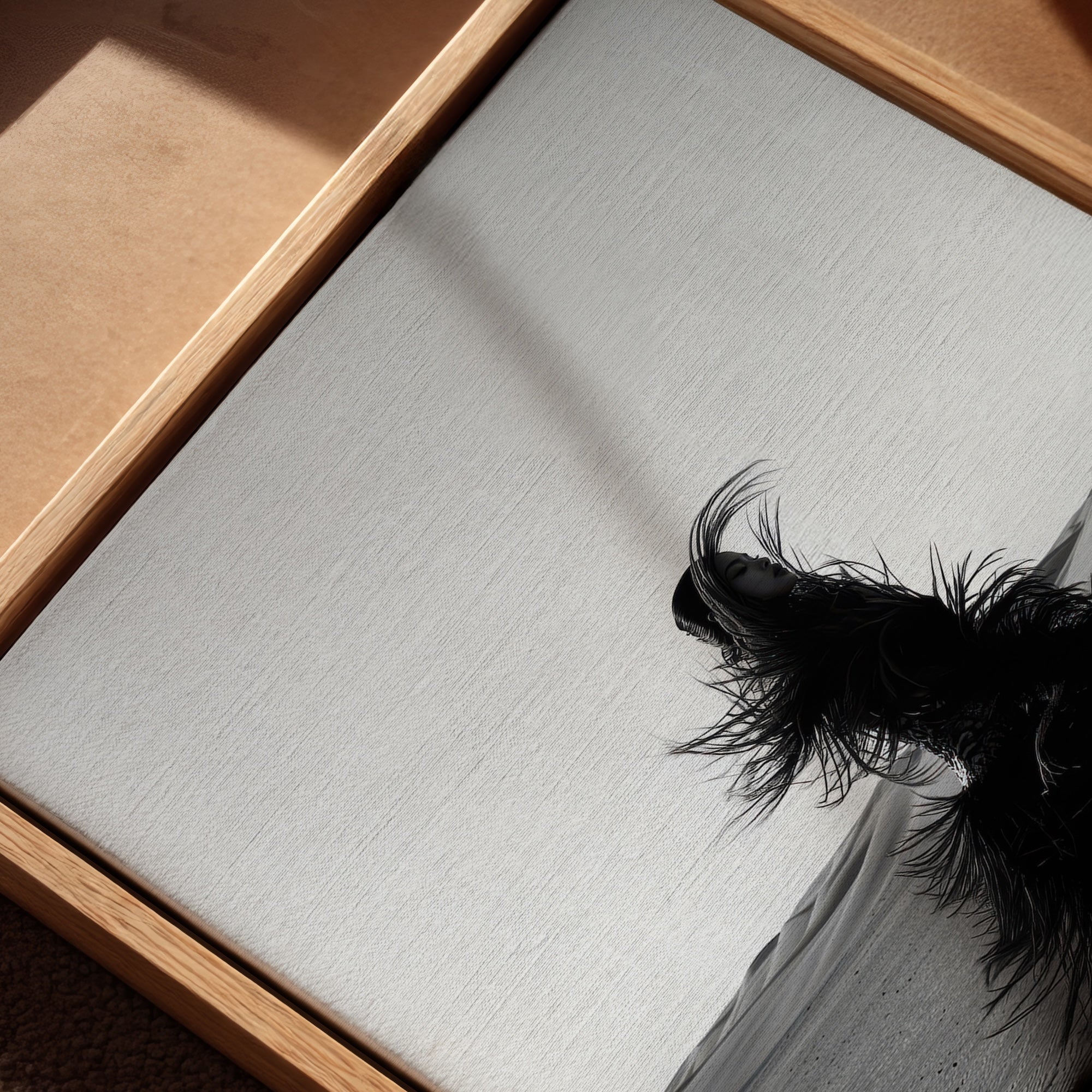 Las Vegas Showgirl: Black & White Desert Sand Photograph (Art Print)