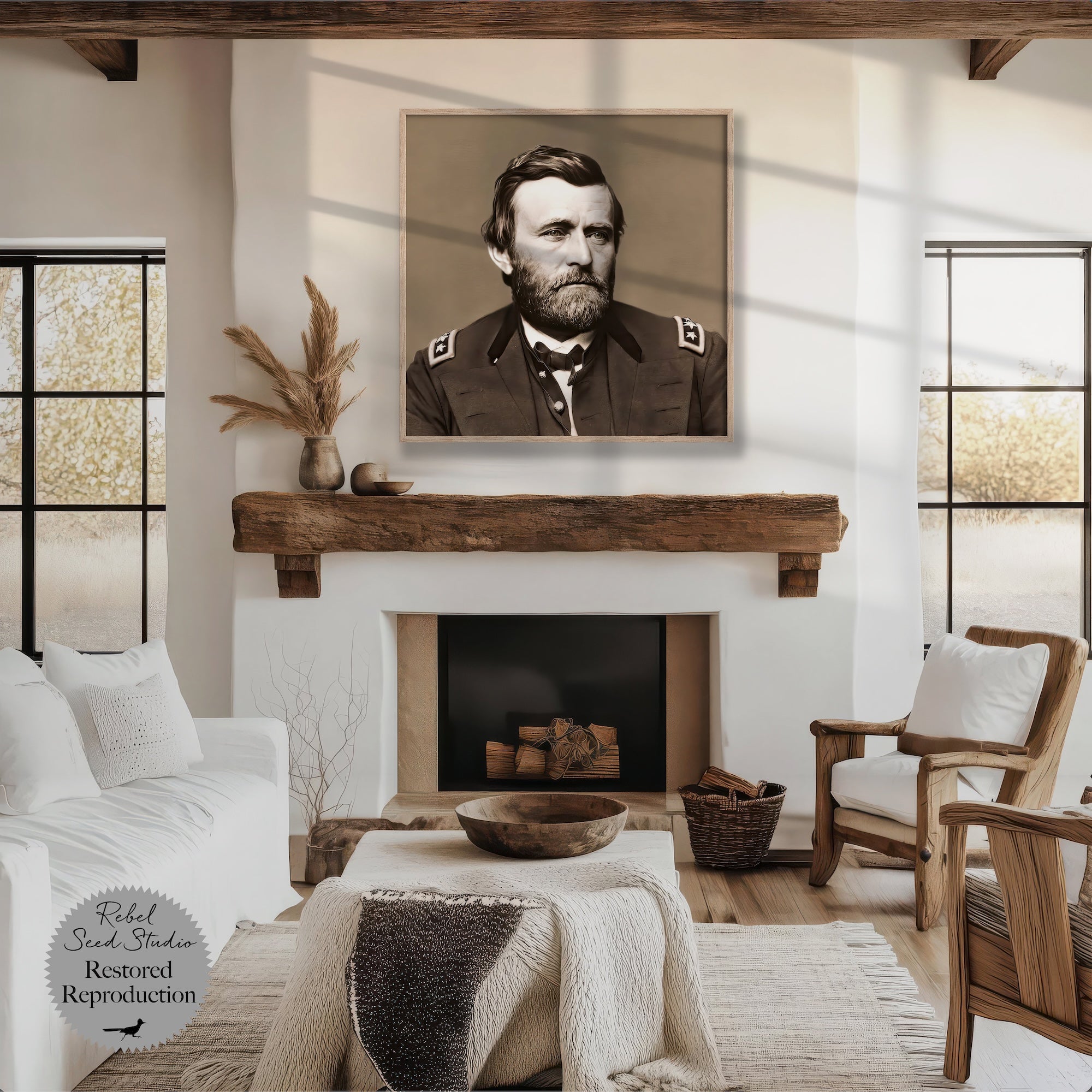 Ulysses S. Grant Portrait: Vintage Sepia Tone Civil War Era Photograph (Ready-to-Frame Fine Art Poster Print)
